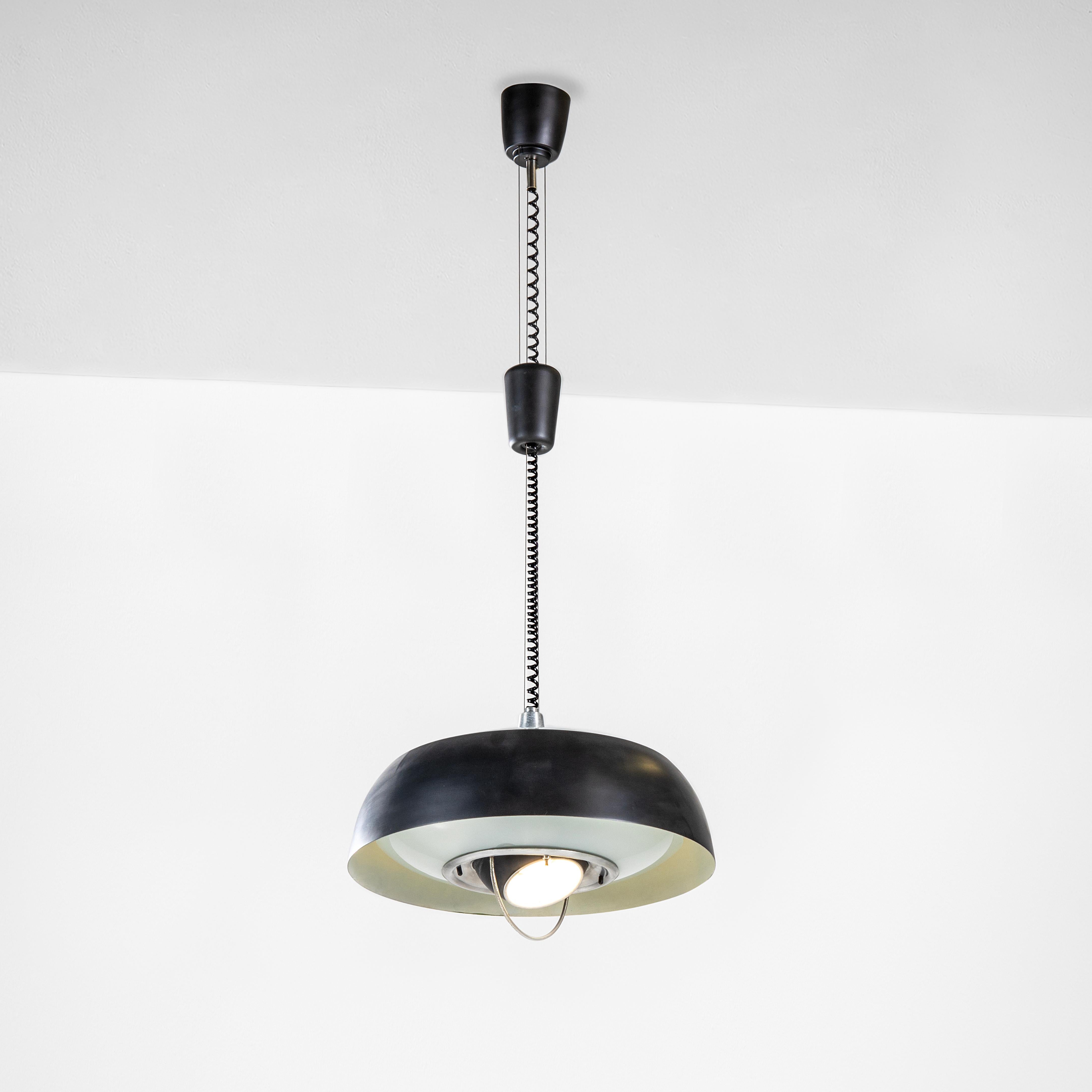 Metal Oscar Torlasco Pair of adjustable chandeliers for Lumi, Italian Design 1960s