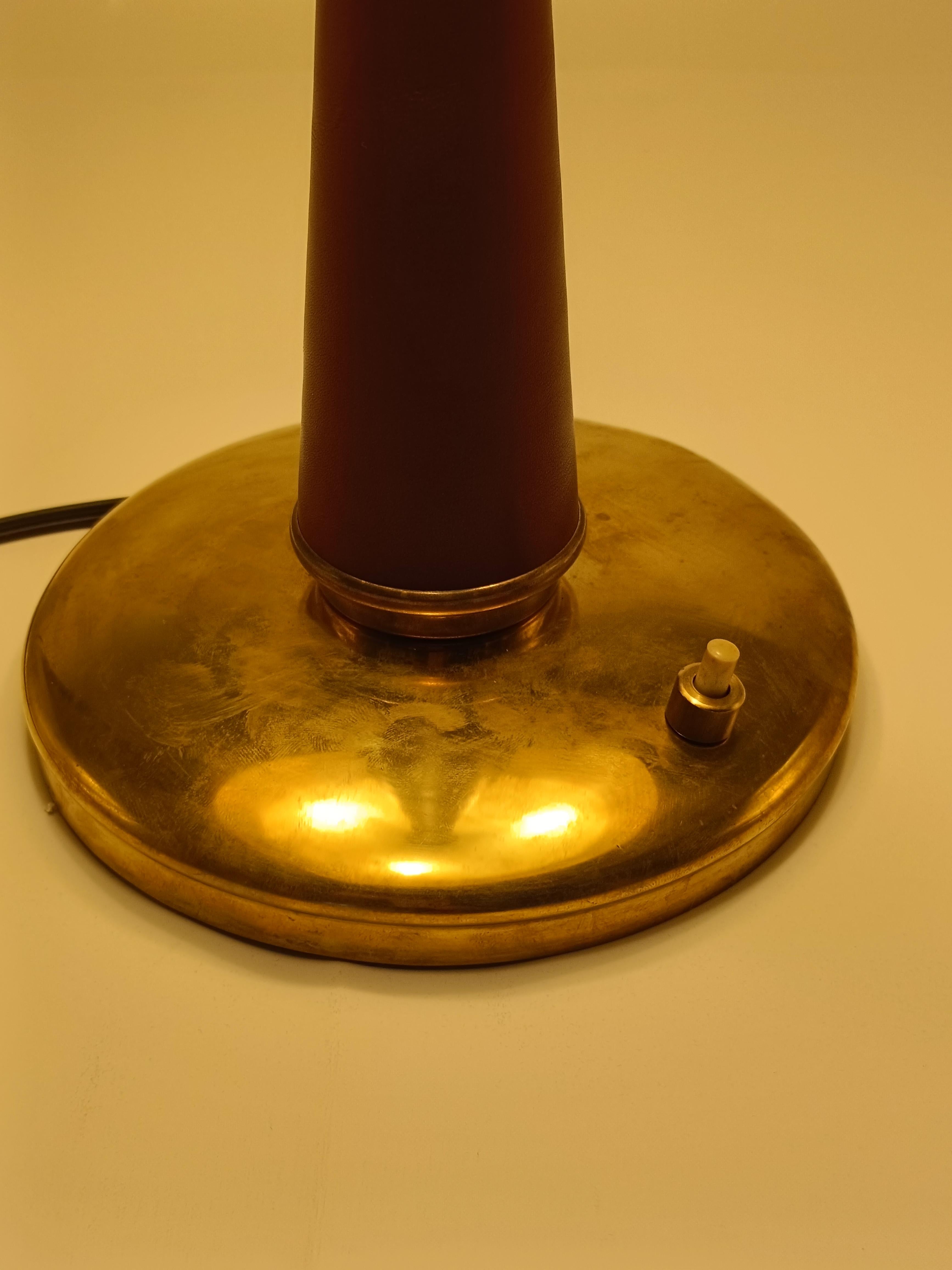 Brass Oscar Torlasco per Lumi Lampada da Tavolo Mod.338, Italia 1960s For Sale