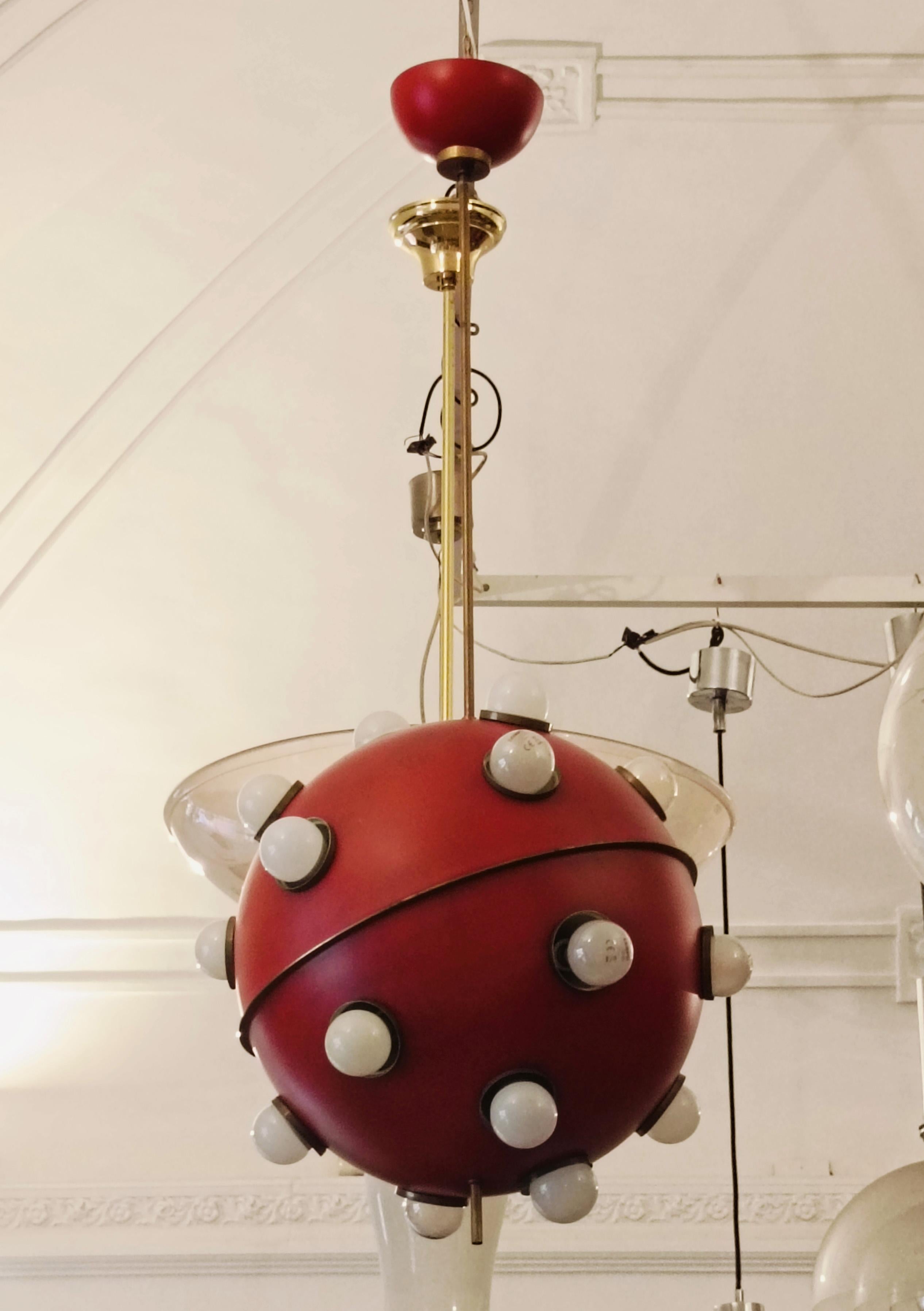 Italian Oscar Torlasco per Lumi Lampadario Mod.553, Italia 1960s in vendita