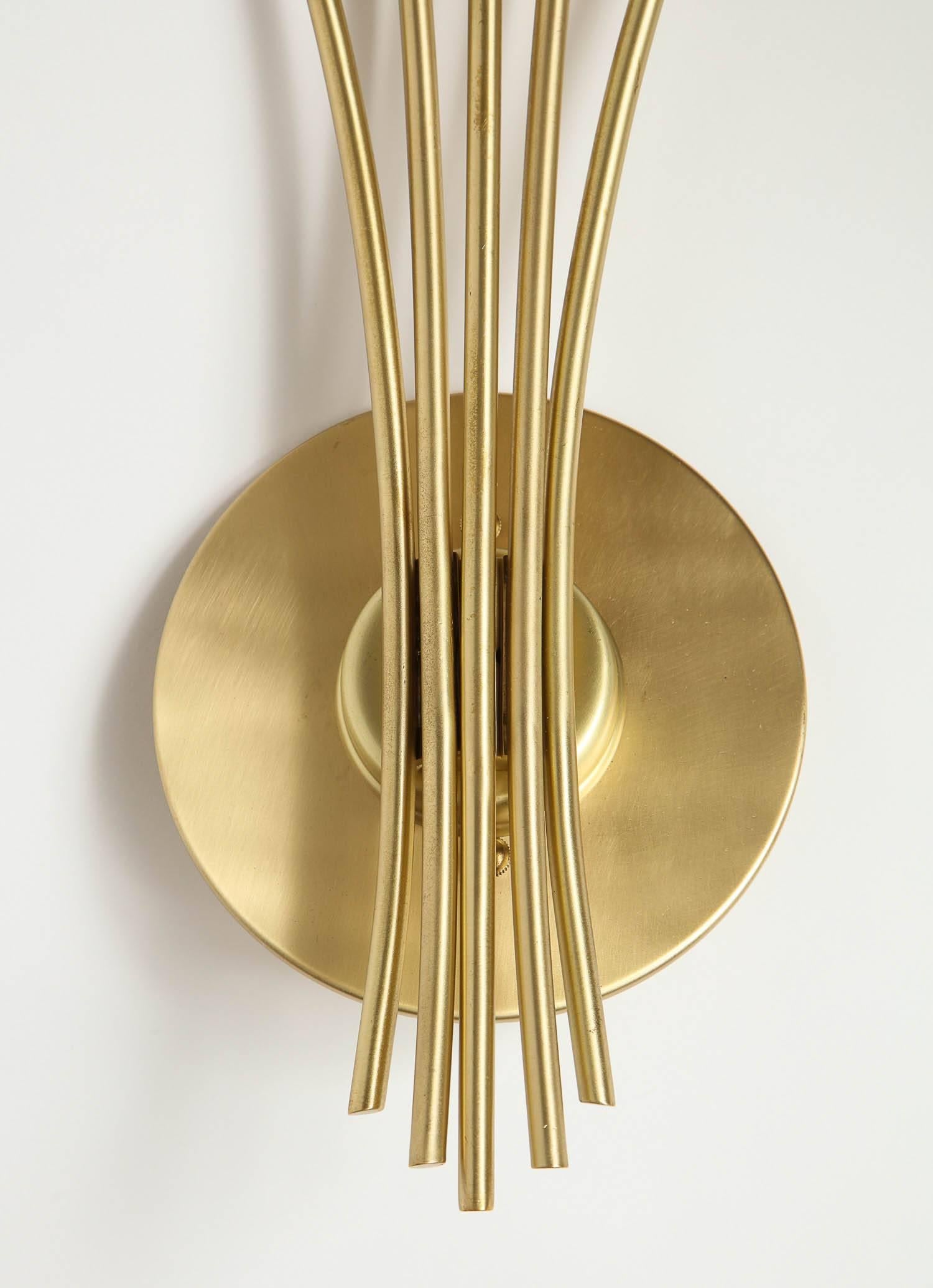 Oscar Torlasco Brushed Brass 5 Arm Sconces 2