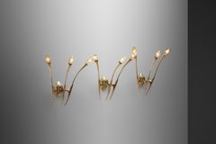 Oscar Torlasco Sculptural Brass Wall Lights for Lumi, Italy, 1950s