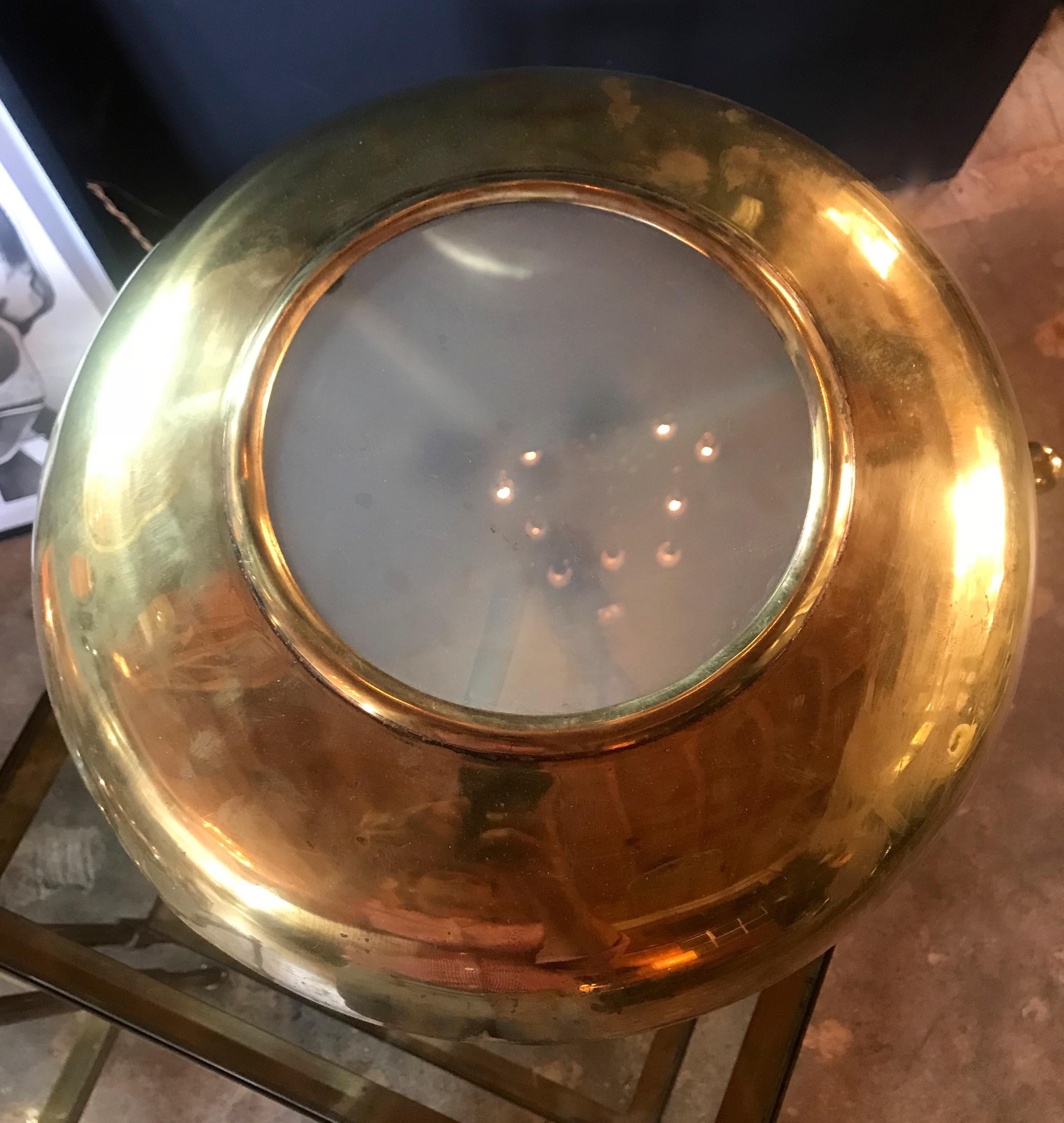 Italian Oscar Torlasco Solid Brass Table Lamp, Italy, 1950s