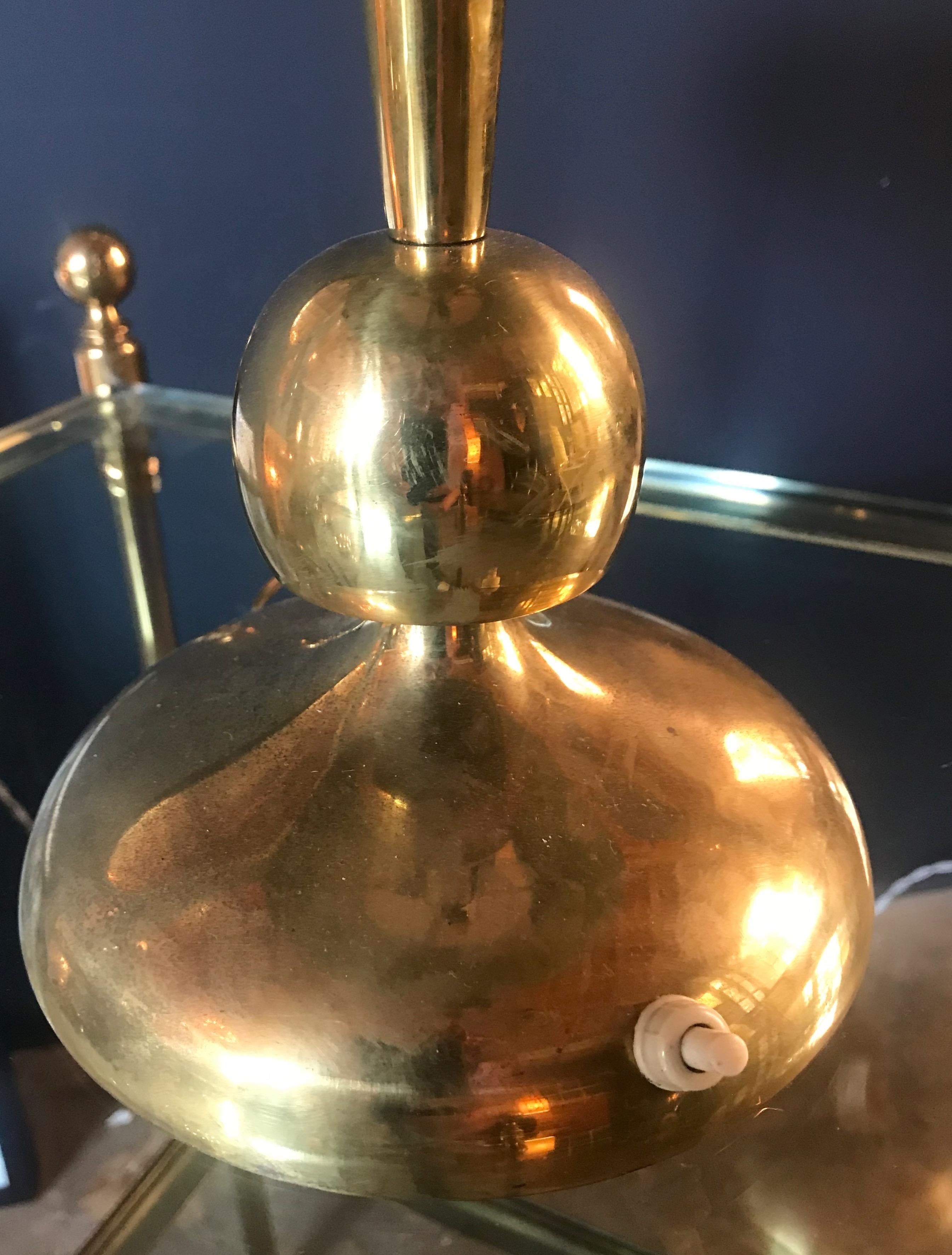 Oscar Torlasco Solid Brass Table Lamp, Italy, 1950s 1