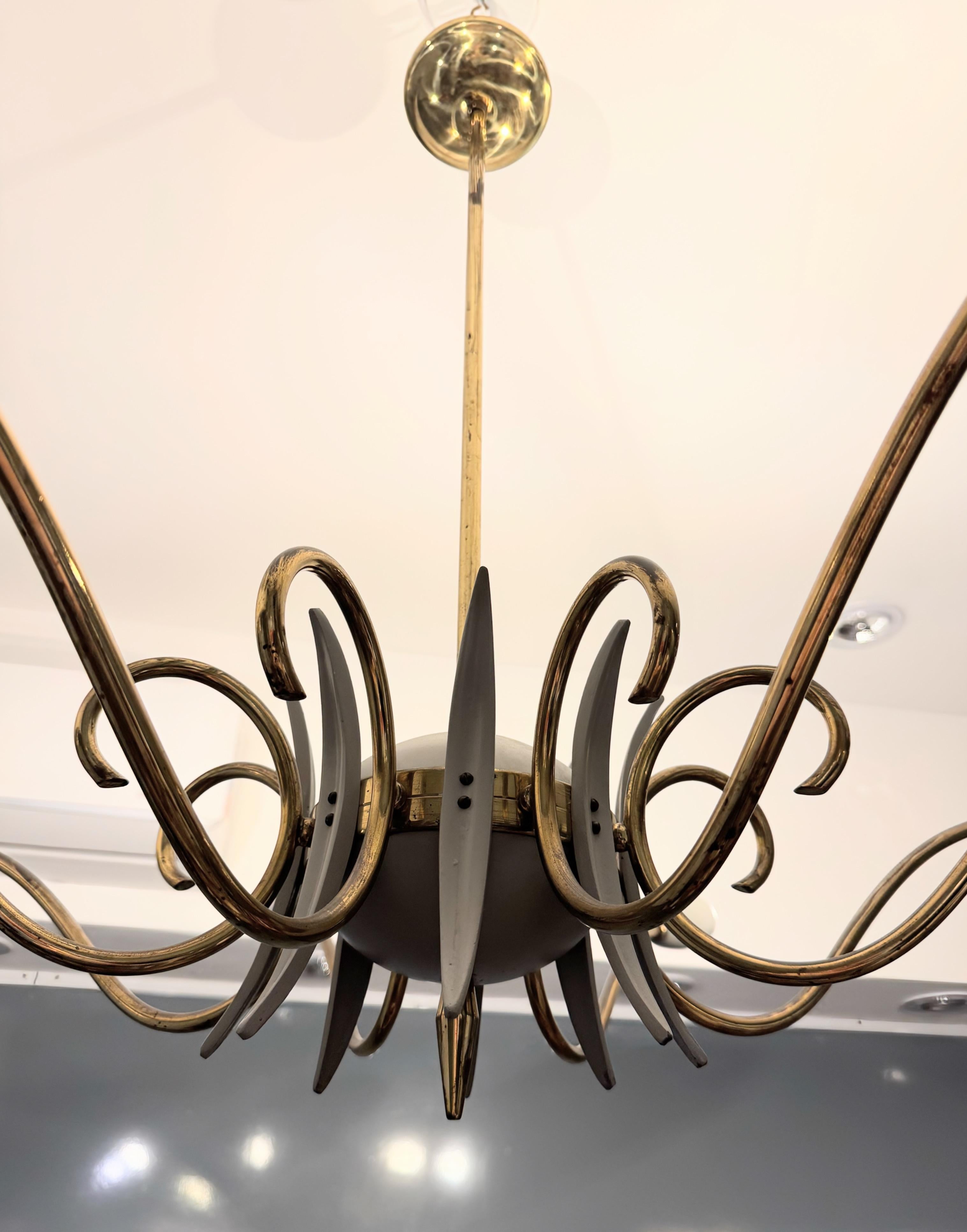 Mid-Century moderno Lampadario Oscar Torlasco Spider in vendita