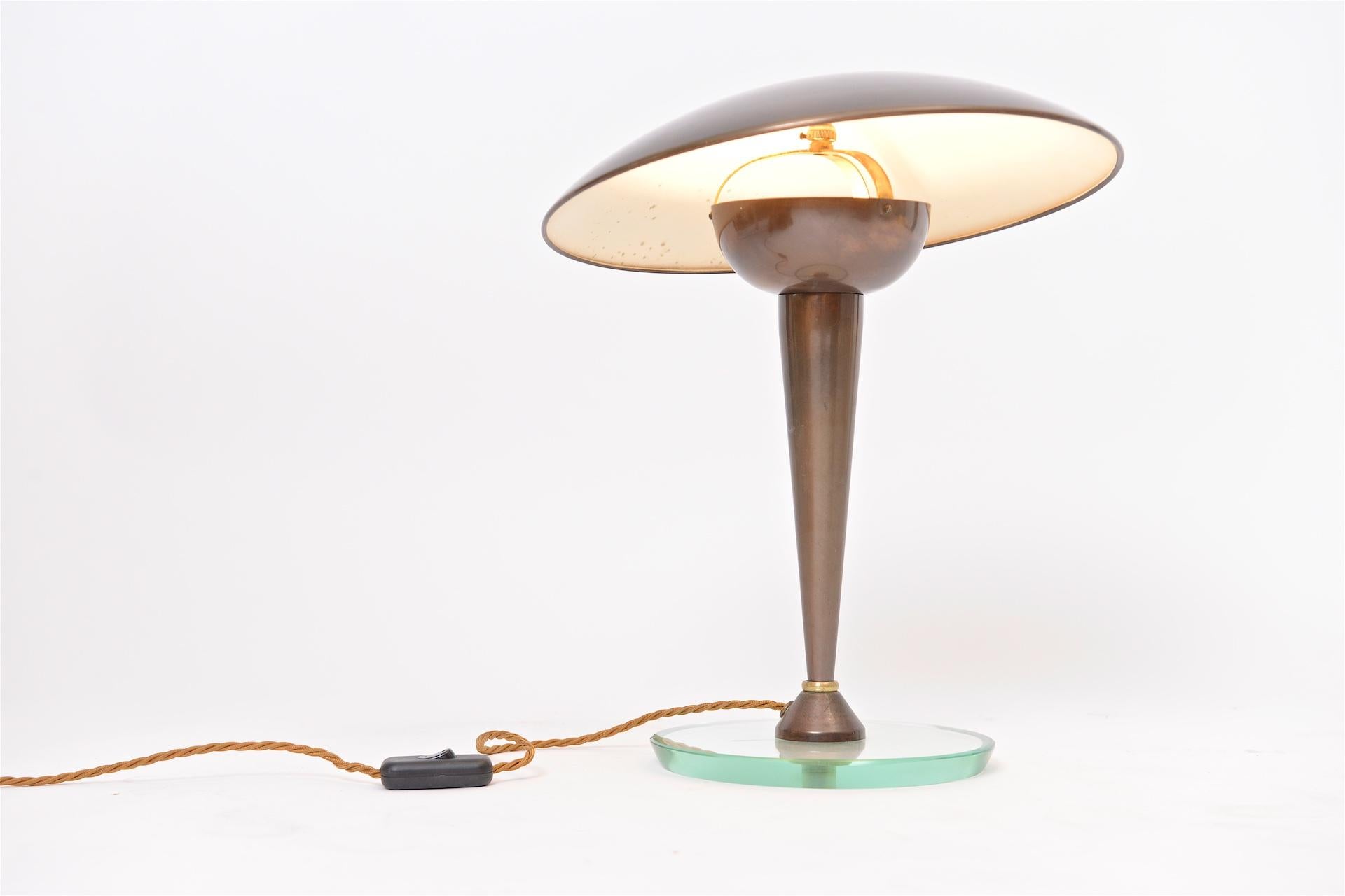 Italian Oscar Torlasco Style Table Light with Articulated Shade
