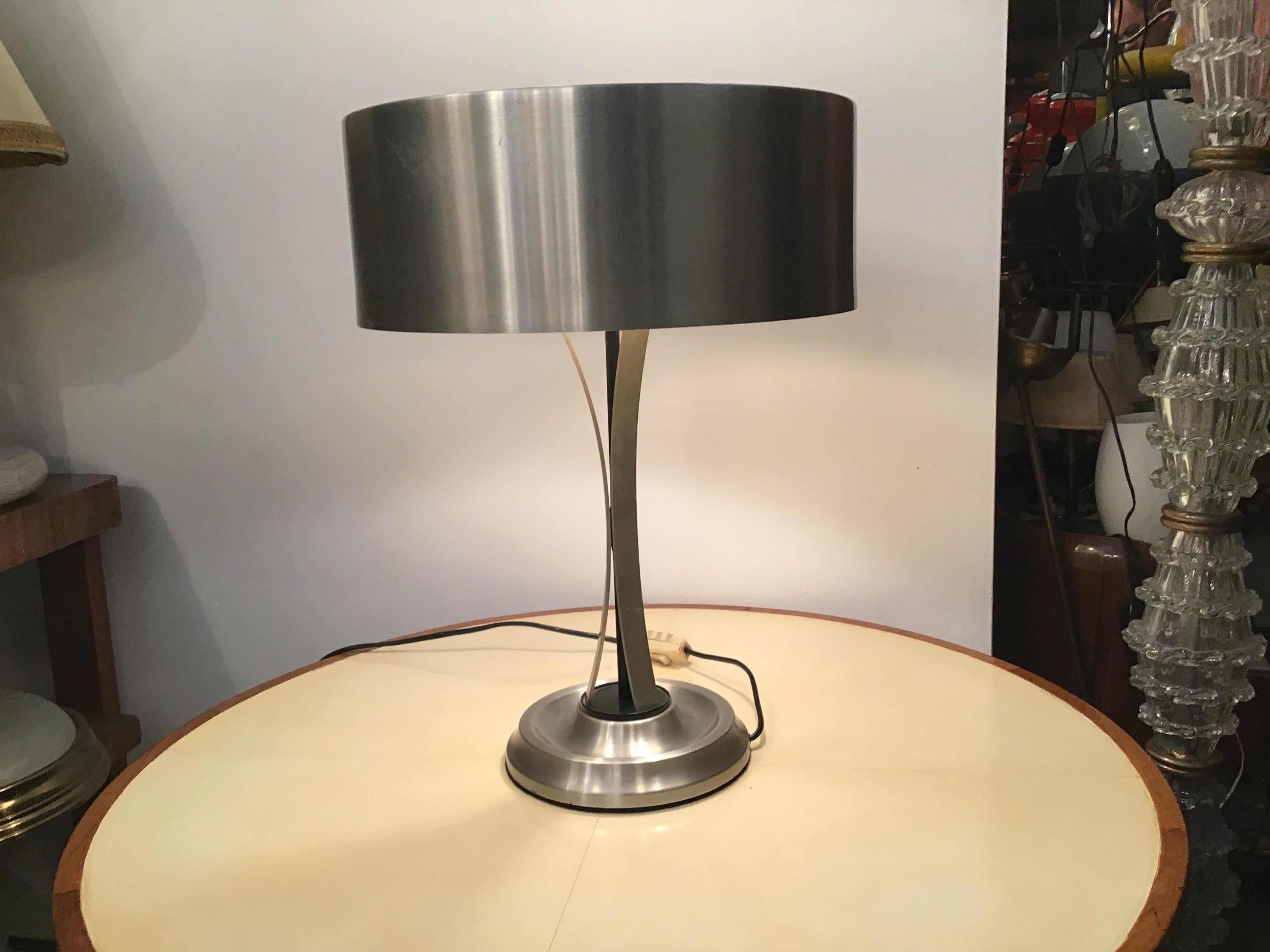 Oscar Torlasco Table Lamp Brass Chrome Metal Pivoting Paralun, 1950 5
