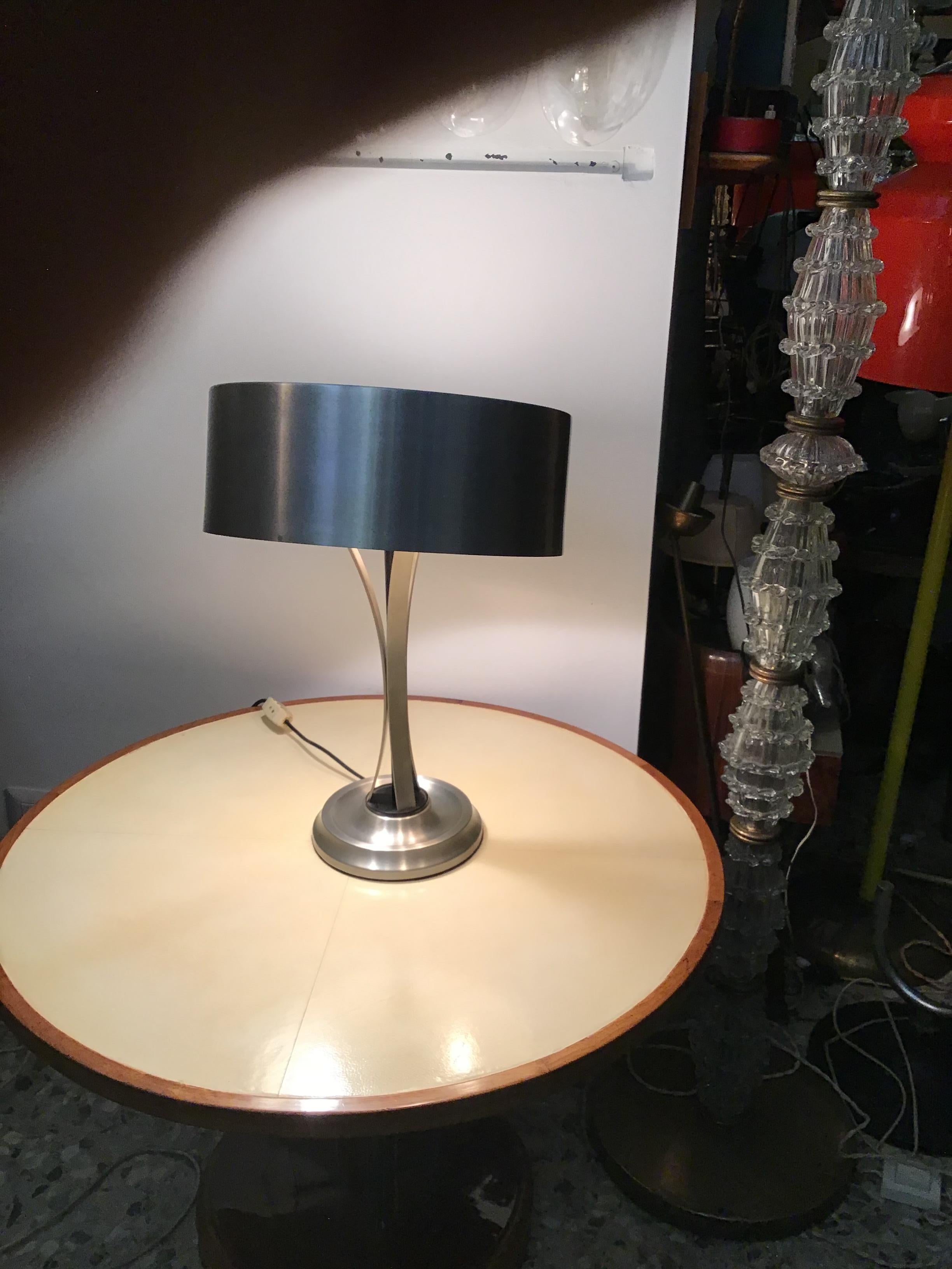 Oscar Torlasco Table Lamp Brass Chrome Metal Pivoting Paralun, 1950 10