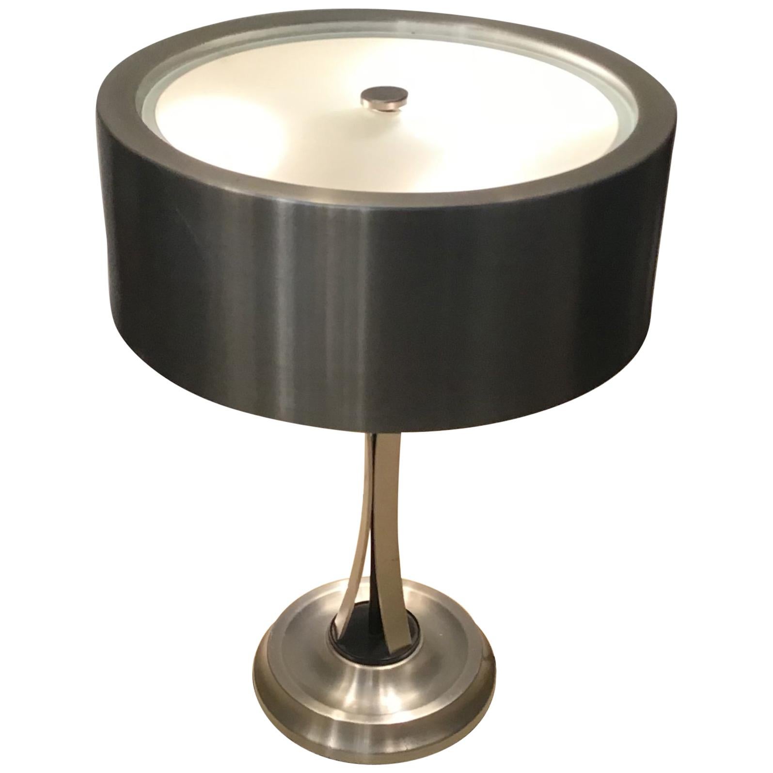 Oscar Torlasco Table Lamp Brass Chrome Metal Pivoting Paralun, 1950