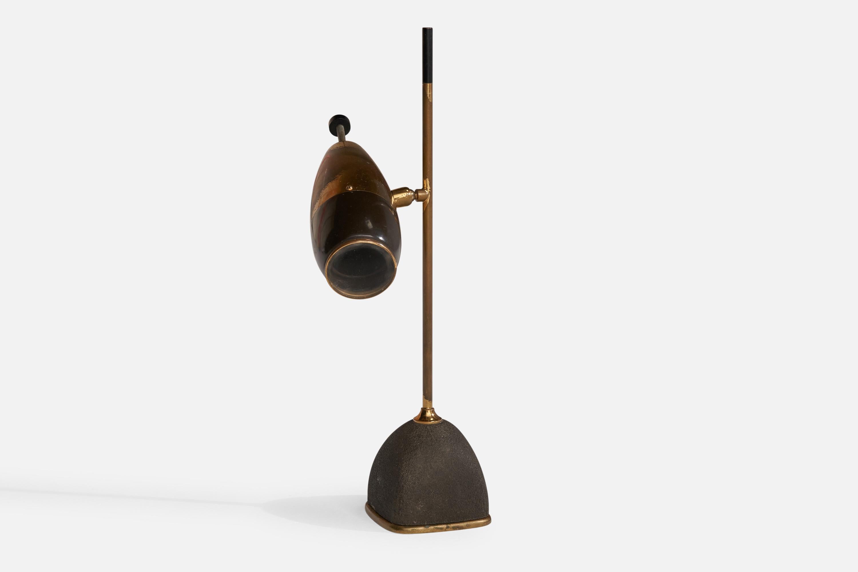 Oscar Torlasco, lampe de table, laiton, métal, Italie, années 1950 Bon état - En vente à High Point, NC