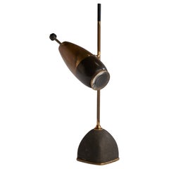 Oscar Torlasco, lampe de table, laiton, métal, Italie, années 1950