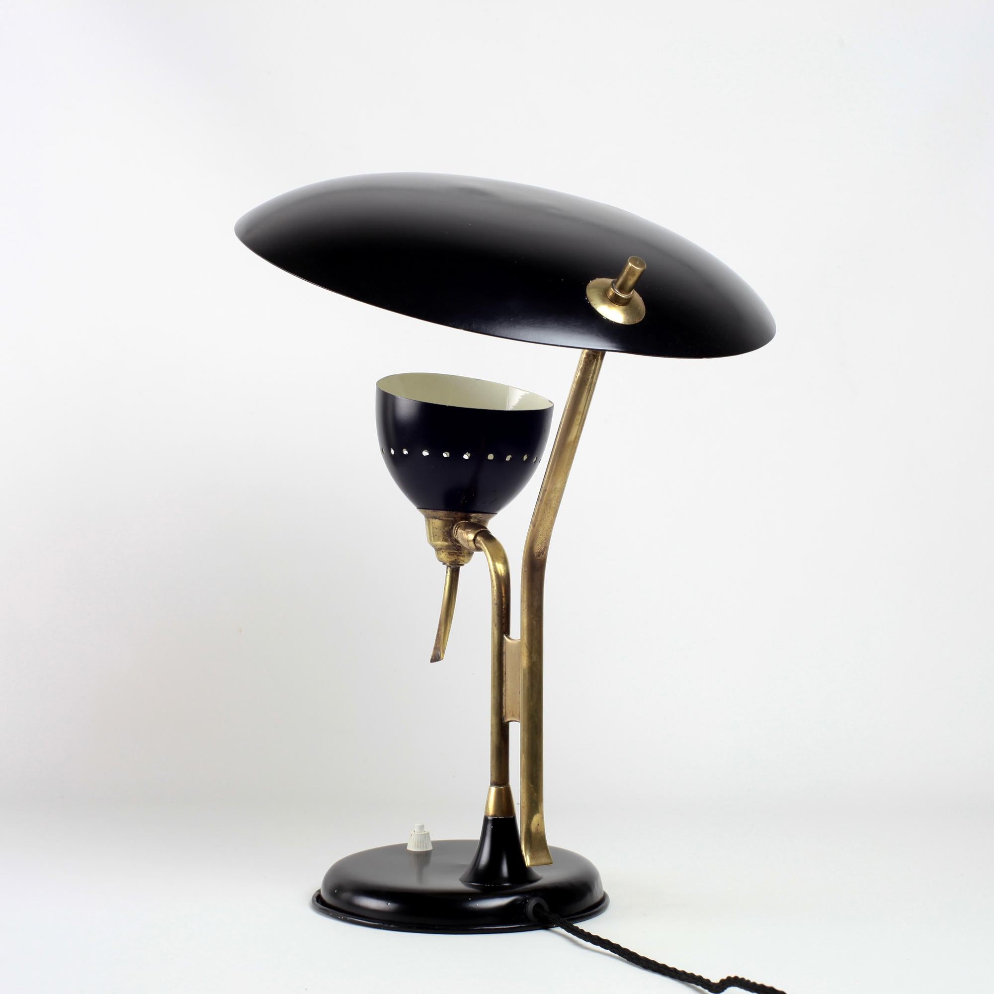 Metal Oscar Torlasco Table Lamp by Lumi Italy 1950's