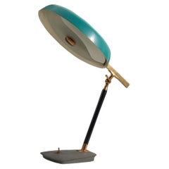 Oscar Torlasco, Table Lamp, Lacquered Metal, Brass, Glass, Lumi, Milano, 1950s