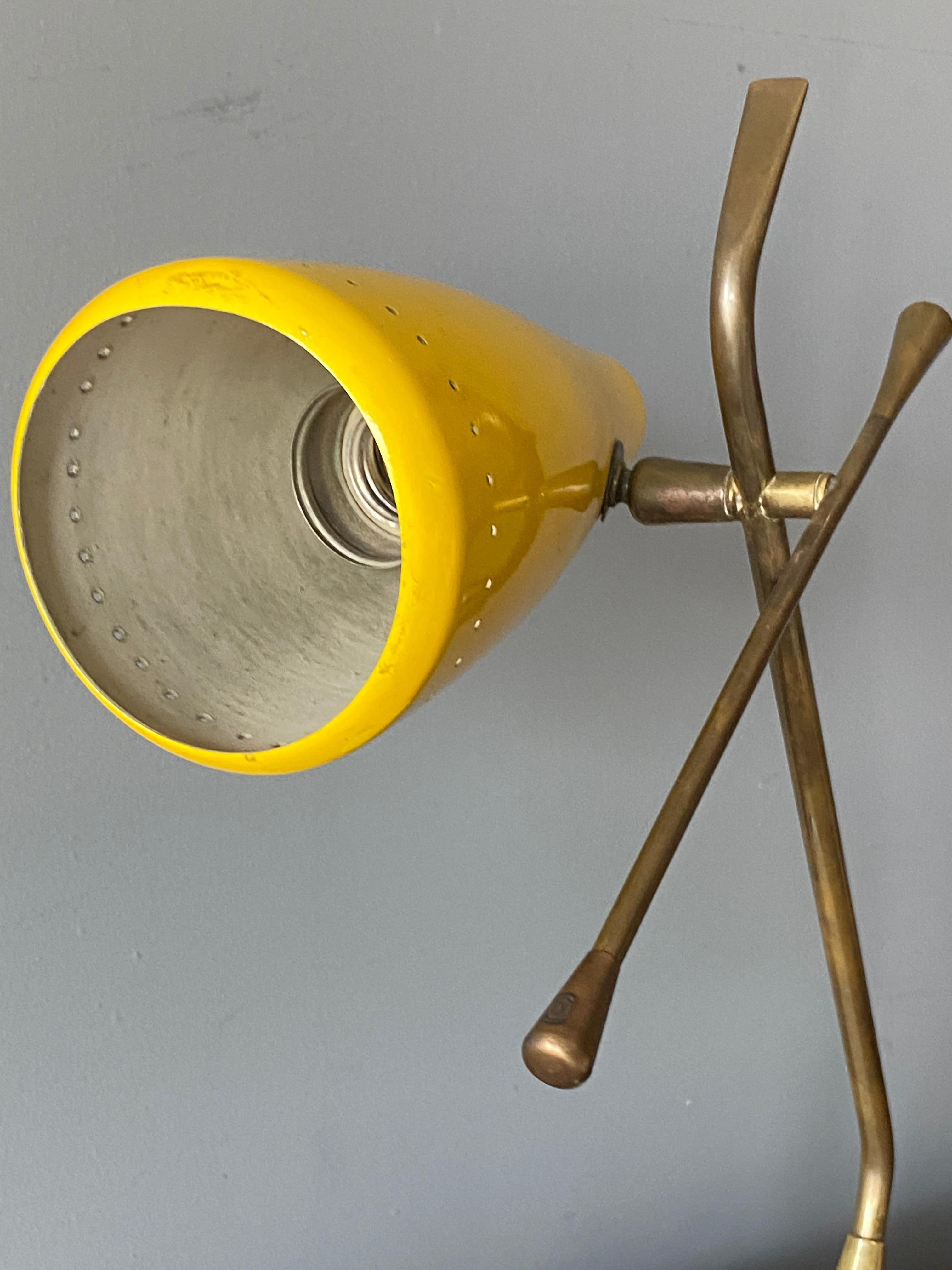 Mid-20th Century Oscar Torlasco, Table Lamp, Lacquered Metal, Brass, Marble, Lumen Milano, 1950s