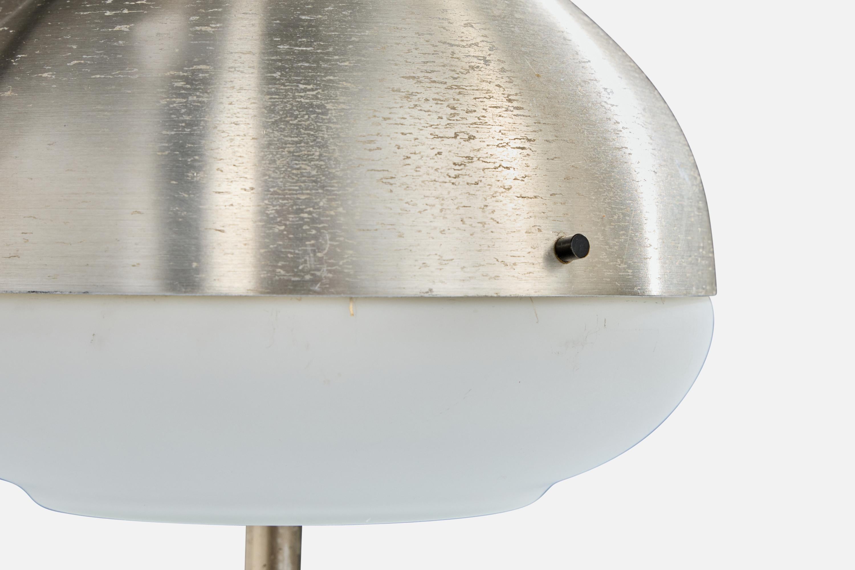 Oscar Torlasco, Lámpara de mesa, Metal, Aluminio, Vidrio, Italia, Años 60 en venta 4