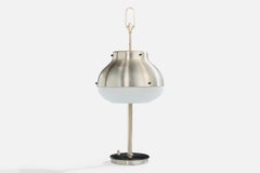 Oscar Torlasco, Table Lamp, Metal, Aluminum, Glass, Italy, 1960s