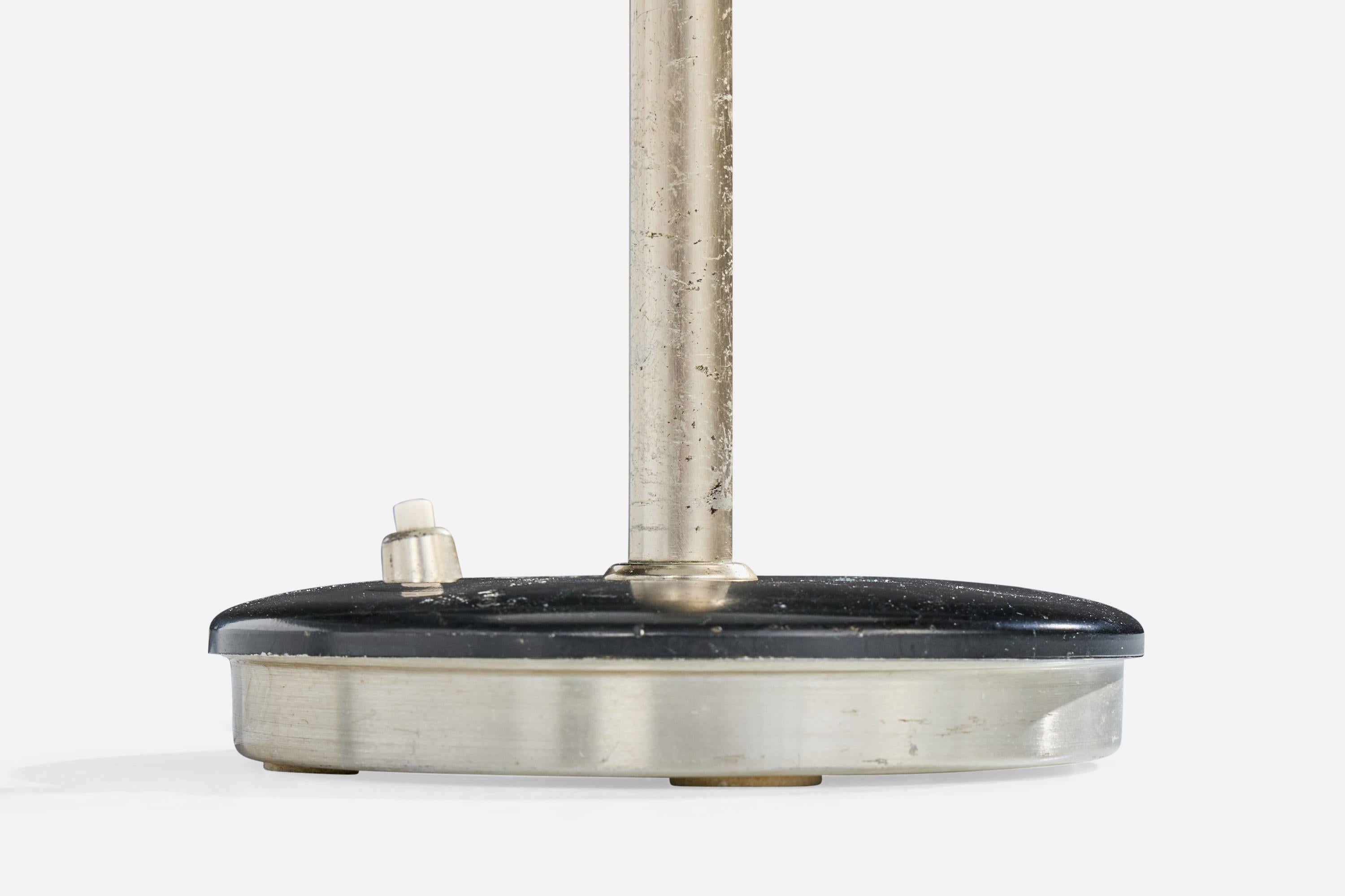 Oscar Torlasco, Lámpara de mesa, Metal, Aluminio, Vidrio, Italia, Años 60 Moderno de mediados de siglo en venta