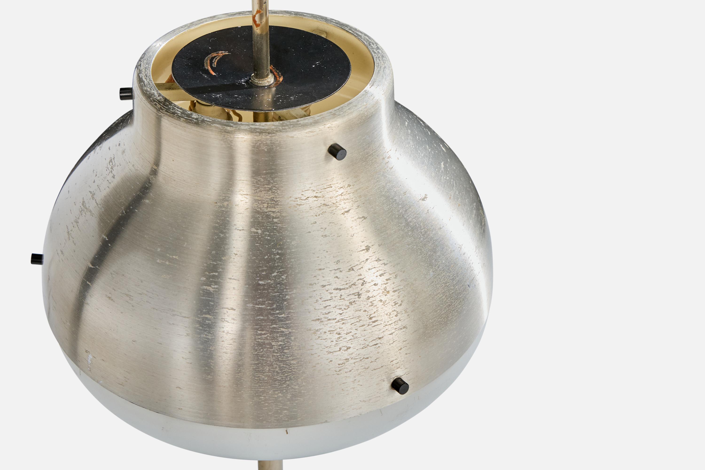 Oscar Torlasco, Lámpara de mesa, Metal, Aluminio, Vidrio, Italia, Años 60 en venta 3