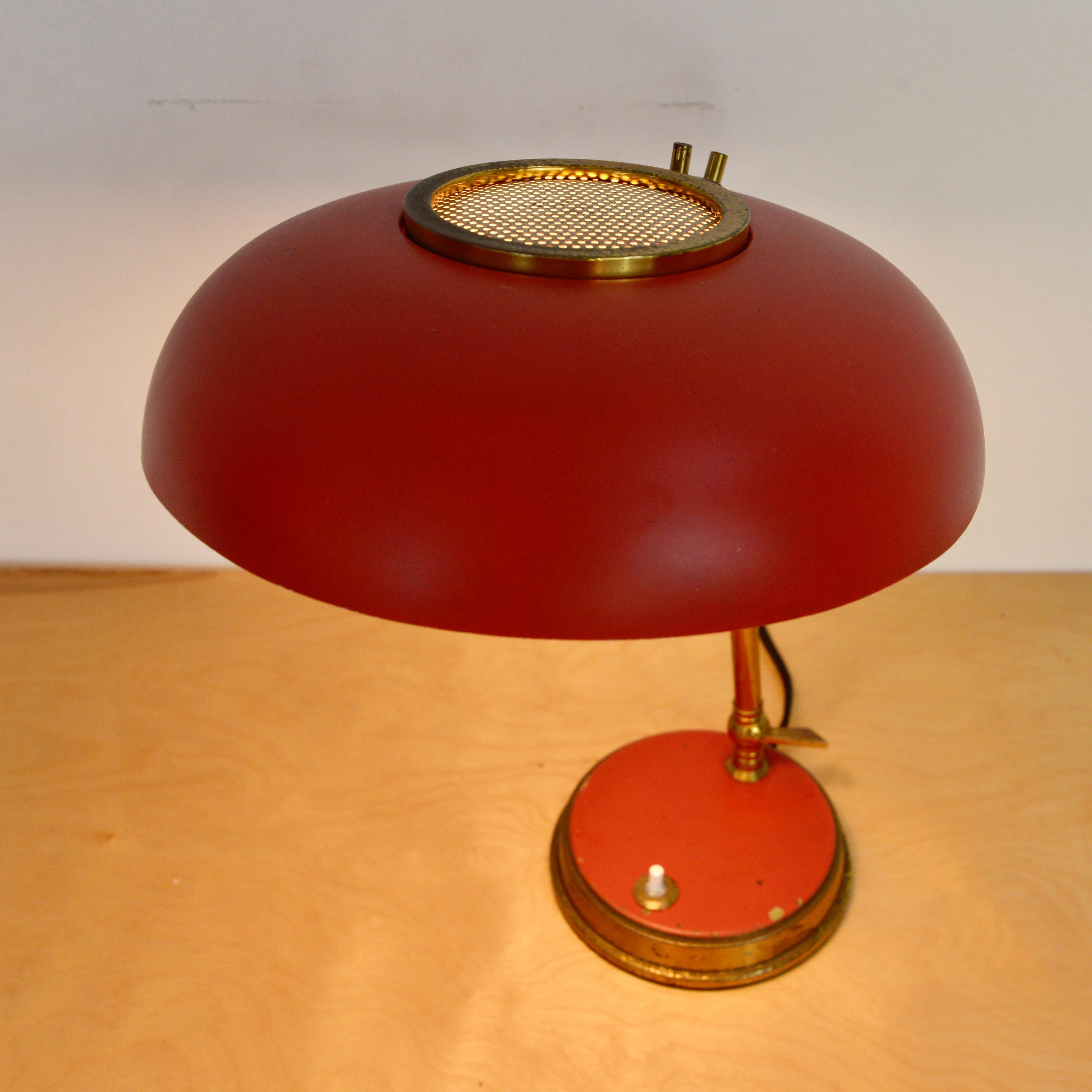 Aluminum Oscar Torlasco Table Lamp 'Red' For Sale