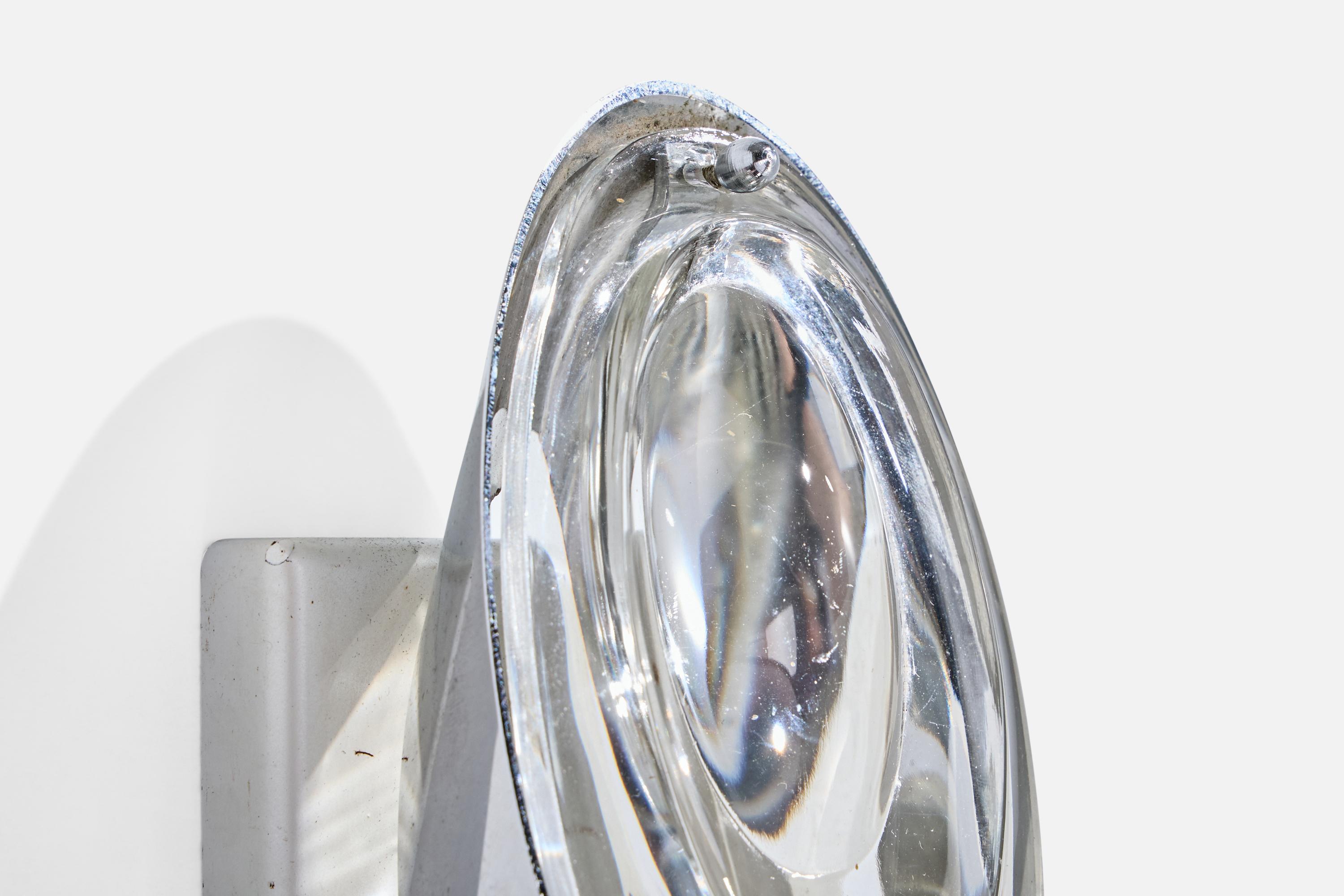 Oscar Torlasco, Wandleuchte, Metall, Glas, Italien, 1960er Jahre im Zustand „Gut“ im Angebot in High Point, NC