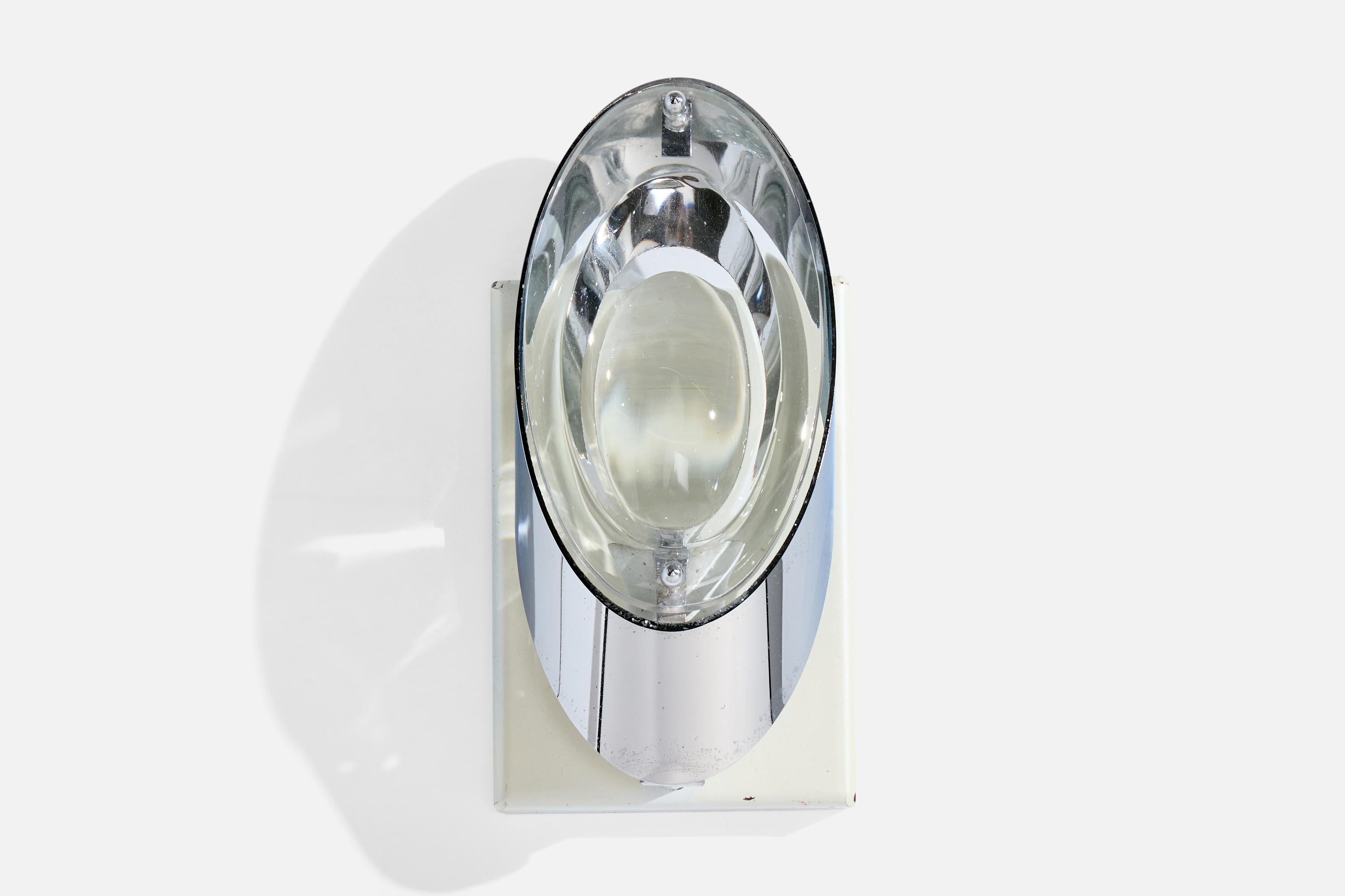 Oscar Torlasco, Wall Lights, Metal, Glass, Stilkronen, Italy, 1960s im Zustand „Gut“ im Angebot in High Point, NC