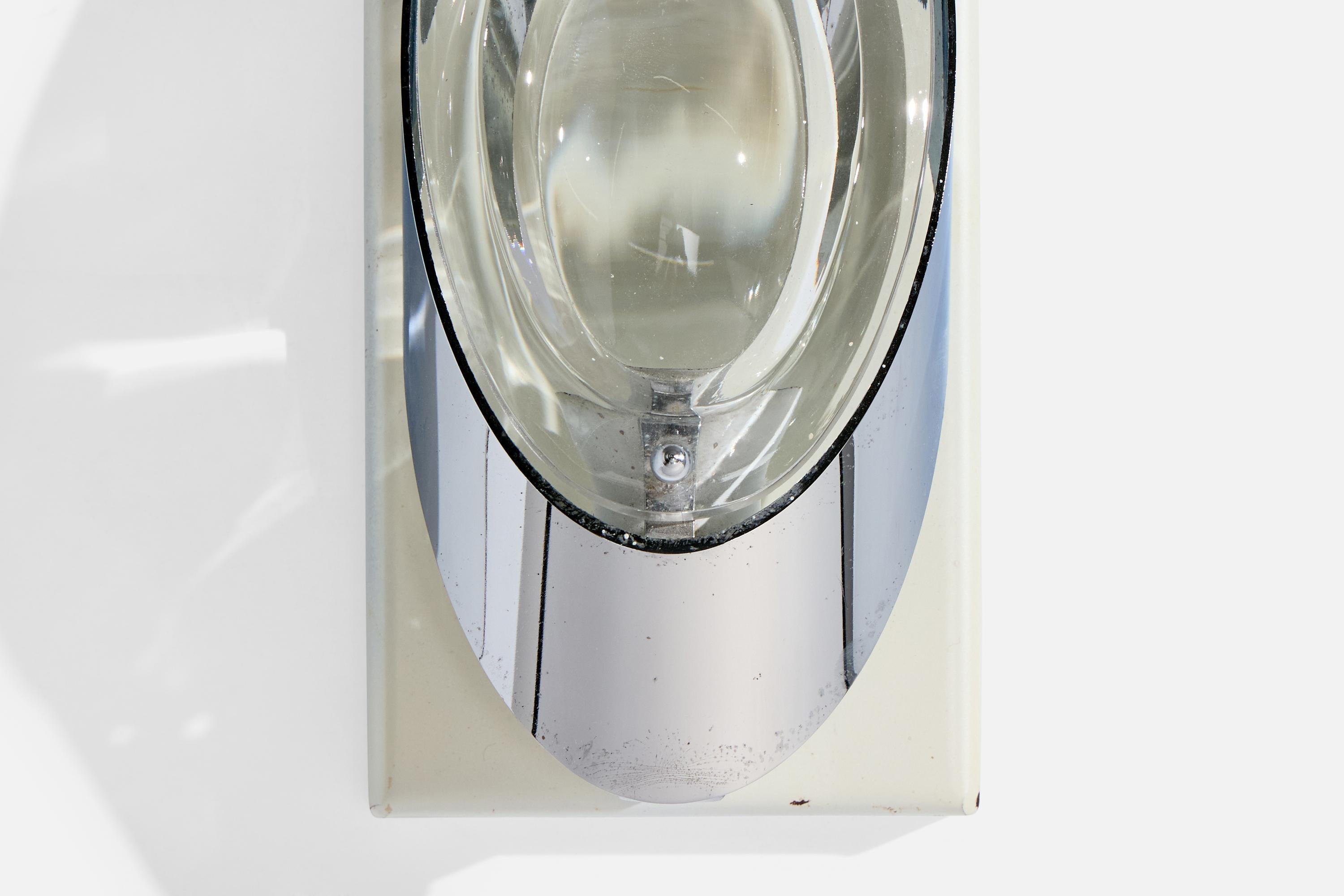 Oscar Torlasco, Wall Lights, Metal, Glass, Stilkronen, Italy, 1960s im Angebot 2
