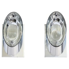 Oscar Torlasco, Wall Lights, Metal, Glass, Stilkronen, Italy, 1960s