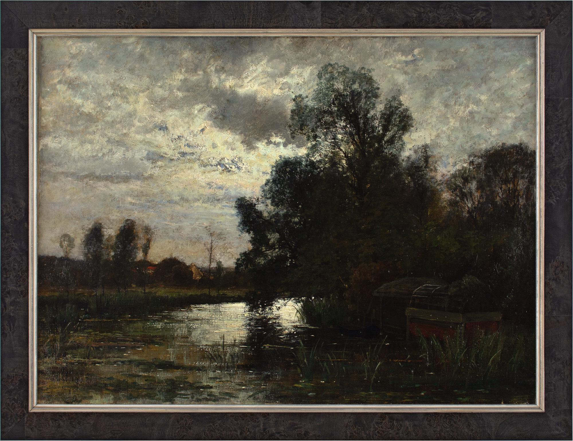 Este óleo de finales del siglo XIX del artista sueco Oscar Torna (1842-1894) representa un paisaje fluvial en Grez-Sur-Loing, Francia, bajo la luz de la luna. Torna fue una figura importante en la evolución del naturalismo sueco.

Pesadas ramas