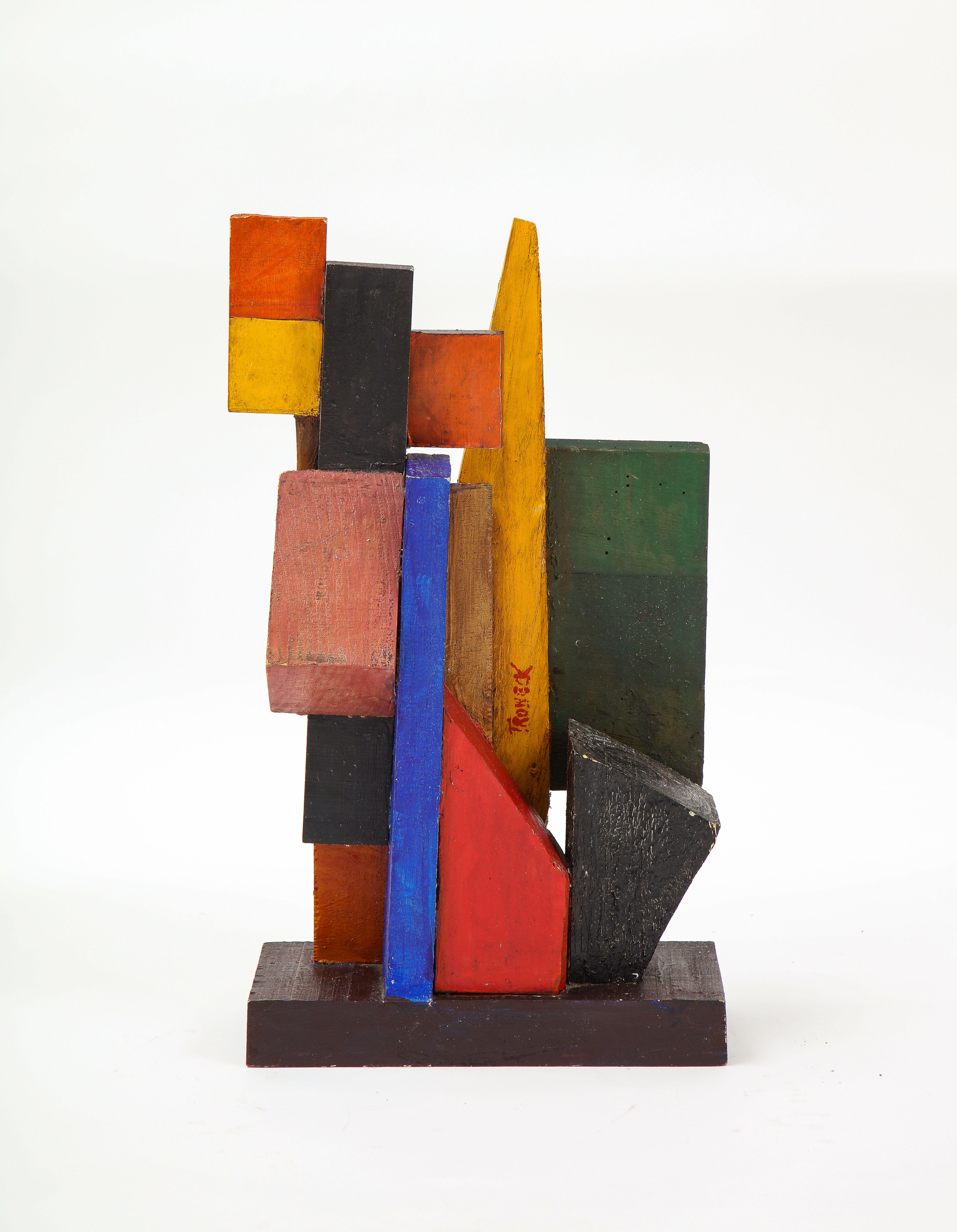 Abstrakte Oscar Troneck-Skulptur, Frankreich, ca. 1950er Jahre, signiert 'Troneck' (Moderne der Mitte des Jahrhunderts) im Angebot