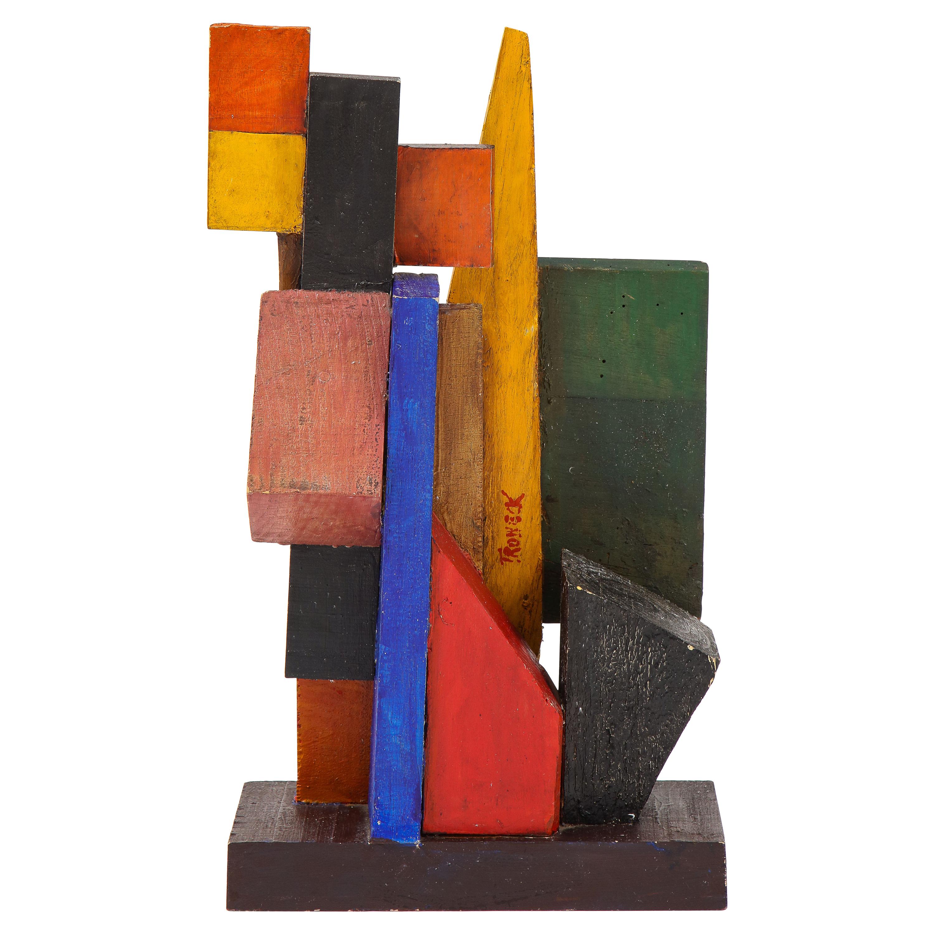 Abstrakte Oscar Troneck-Skulptur, Frankreich, ca. 1950er Jahre, signiert 'Troneck' im Angebot