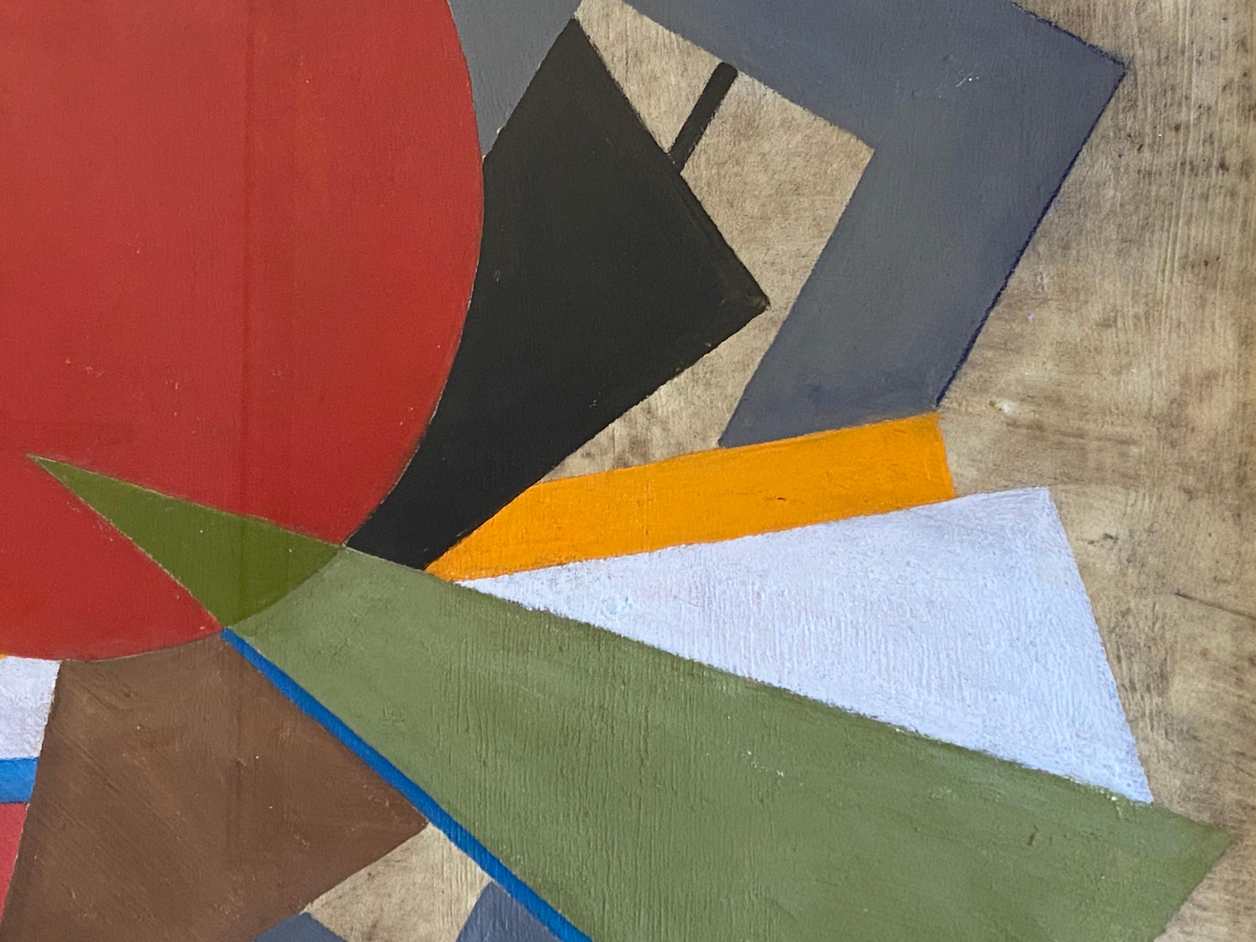 Mid-Century Modern Oscar Troneck Constructivism Oil on Canvas