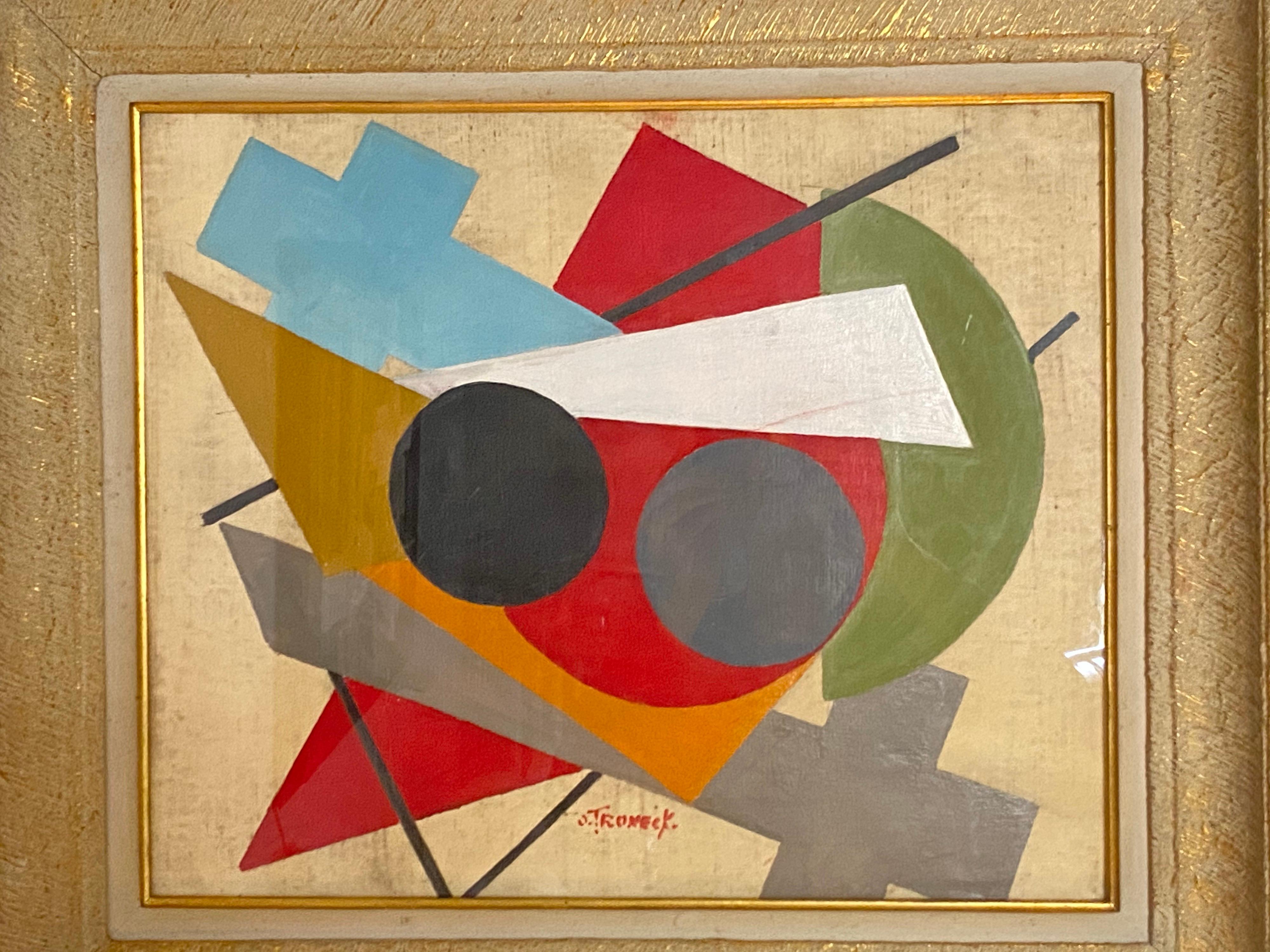 Mid-Century Modern Oscar Troneck Constructivism Painting