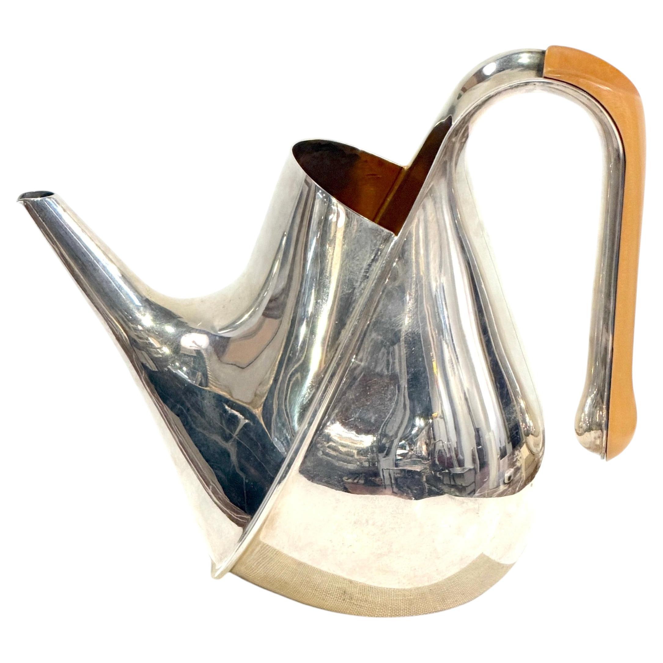 Oscar Tusquets for Alessi Sculptural Silverplate Teapot or Pitcher, 1983