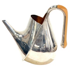 Oscar Tusquets for Alessi Sculptural Silverplate Teapot or Pitcher, 1983
