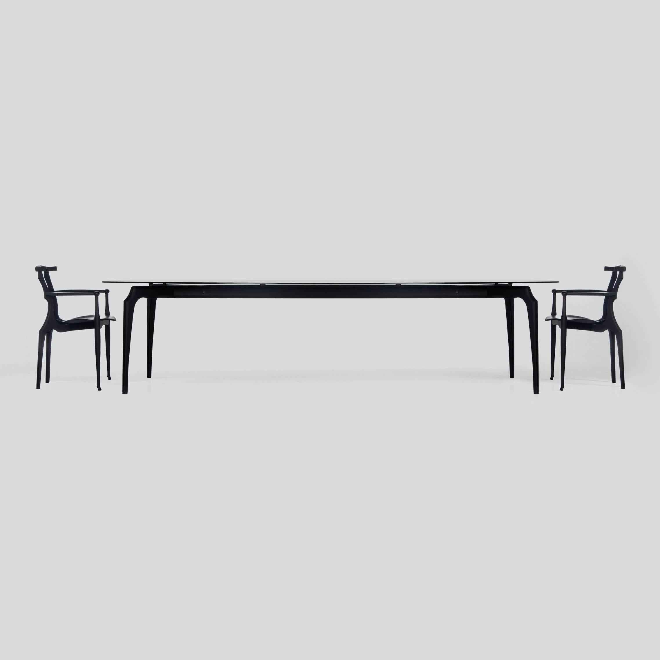Mid-Century Modern Oscar Tusquets Large Table 'Gaulino' Wood / Grey Glass by BD Barcelona