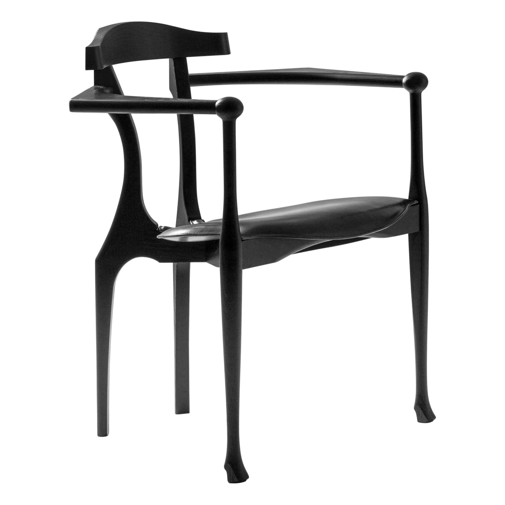 Fauteuils Oscar Tusquets en frêne noir, style moderne du milieu du siècle, fauteuils espagnols Gaulino en vente