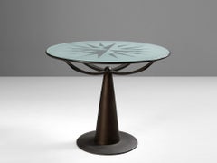 Oscar Tusquets Side Table ‘Astrolabio’ with Decorative Glass