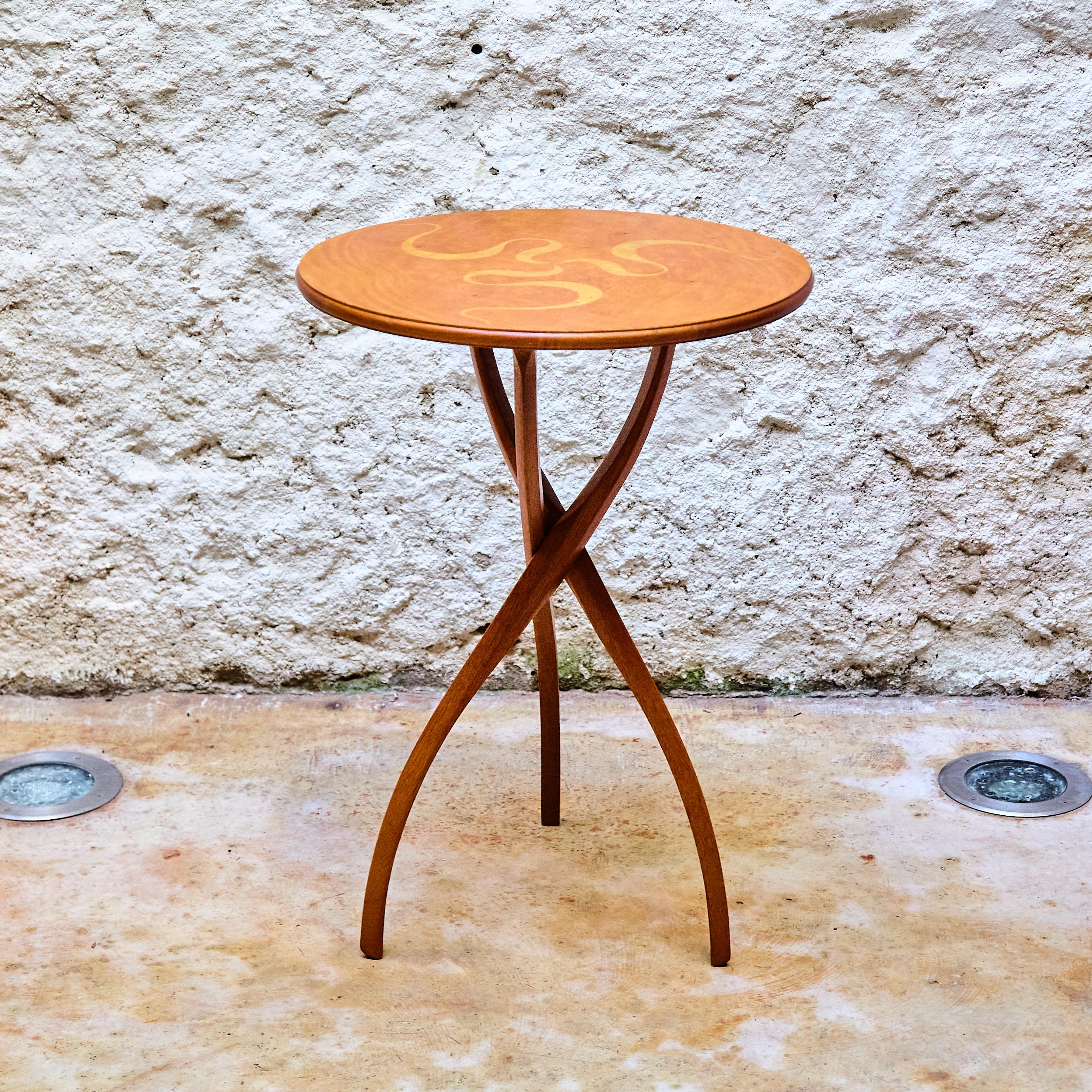 Oscar Tusquets Wood Side Table 'Vortice' for Carlos Jané, circa 1989 For Sale 3