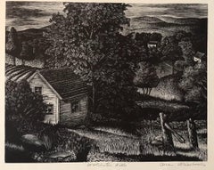 Oscar Weissbuch, Westchester Hills (NY), New Deal, grabado en madera de la época de la WPA