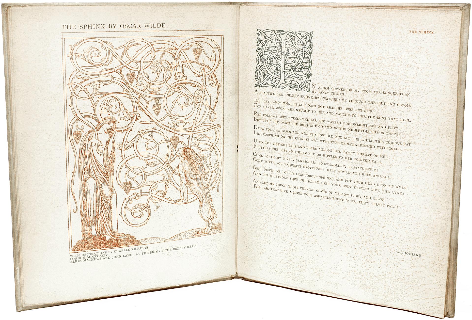 British Oscar Wilde, the Sphinx, First Edition, 1894, Illustrated by Charles Rickets For Sale