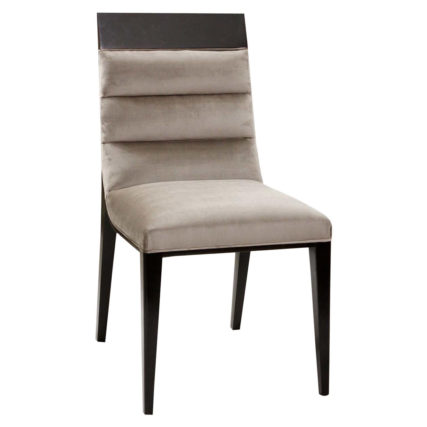 Oscar Wood and Fabric Chair For Sale