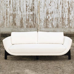 21st Century Oscar Wood Sofa, Satiniertes Mahagoniholz, von Duistt