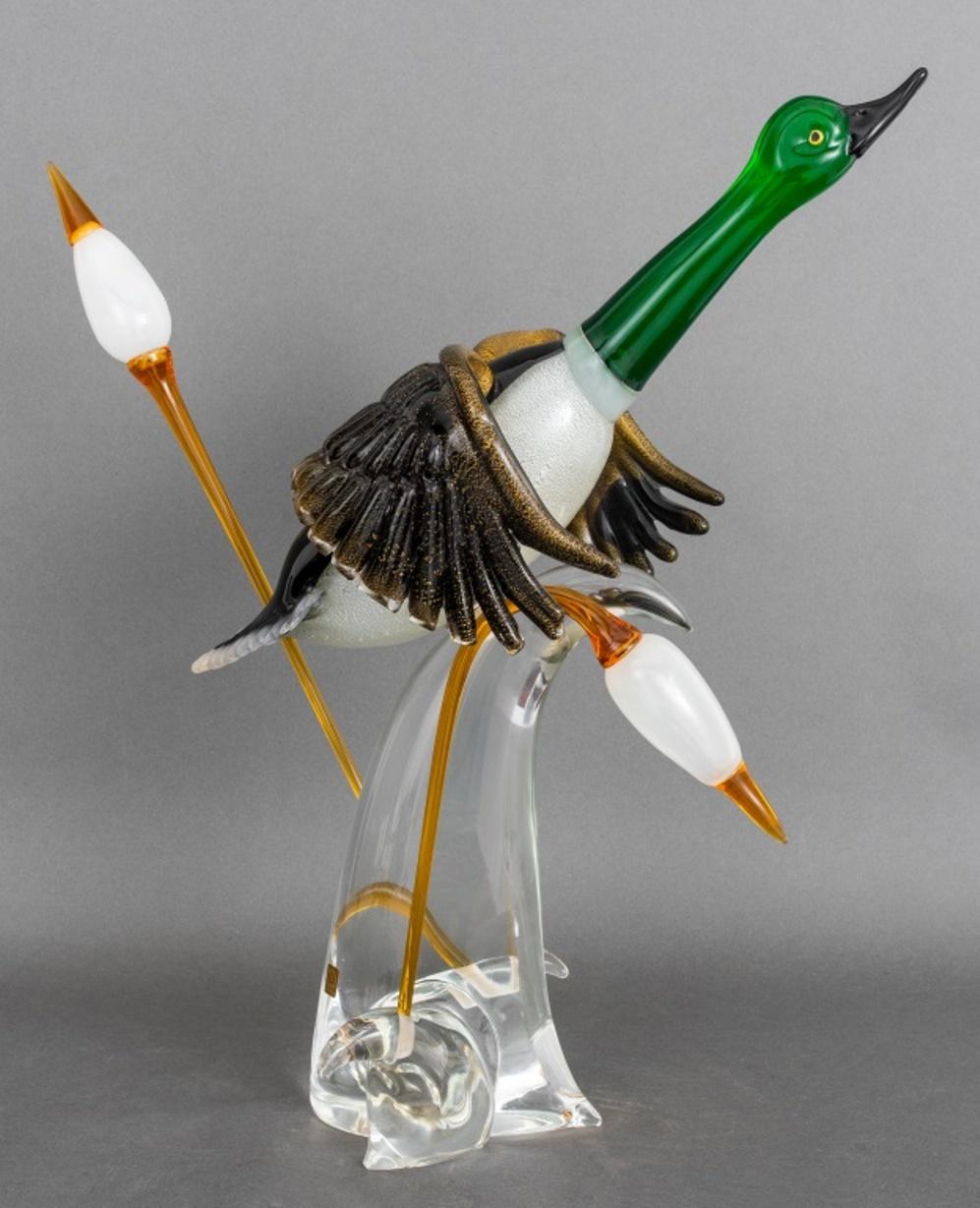 Oscar Zanetti Murano Glass Mallard Duck Sculpture 5