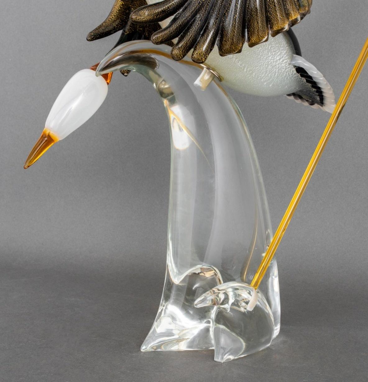 International Style Oscar Zanetti Murano Glass Mallard Duck Sculpture