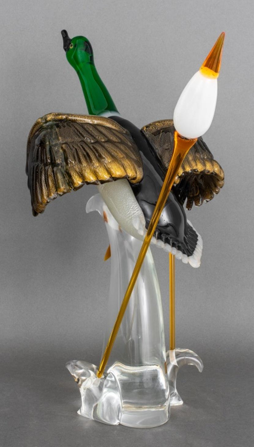 Oscar Zanetti Murano Glass Mallard Duck Sculpture 3