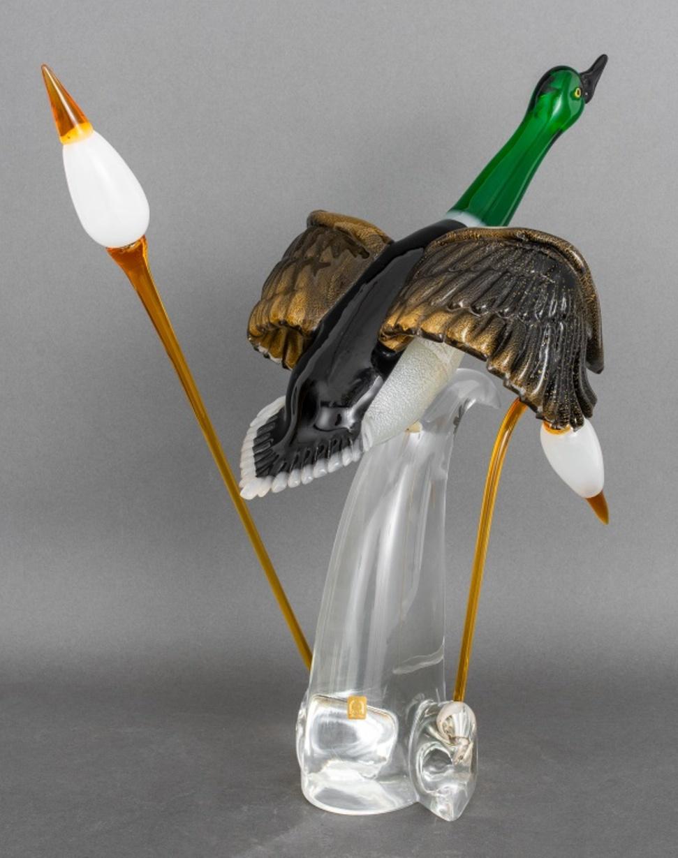 Oscar Zanetti Murano Glass Mallard Duck Sculpture 4