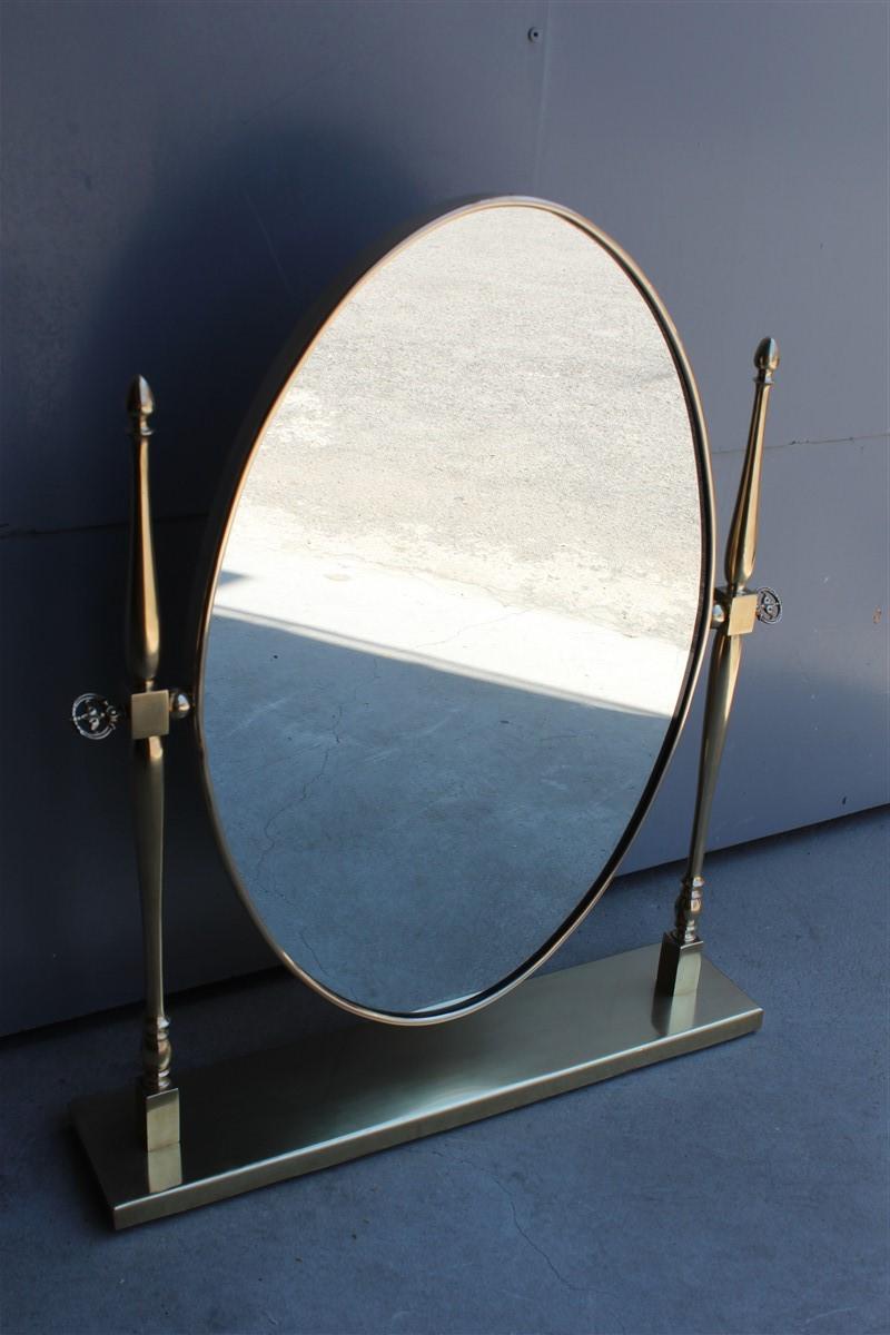 Mid-20th Century Oscillating Jewelry Mirror Solid Brass Glasses Mid-Century Italian Design Gold