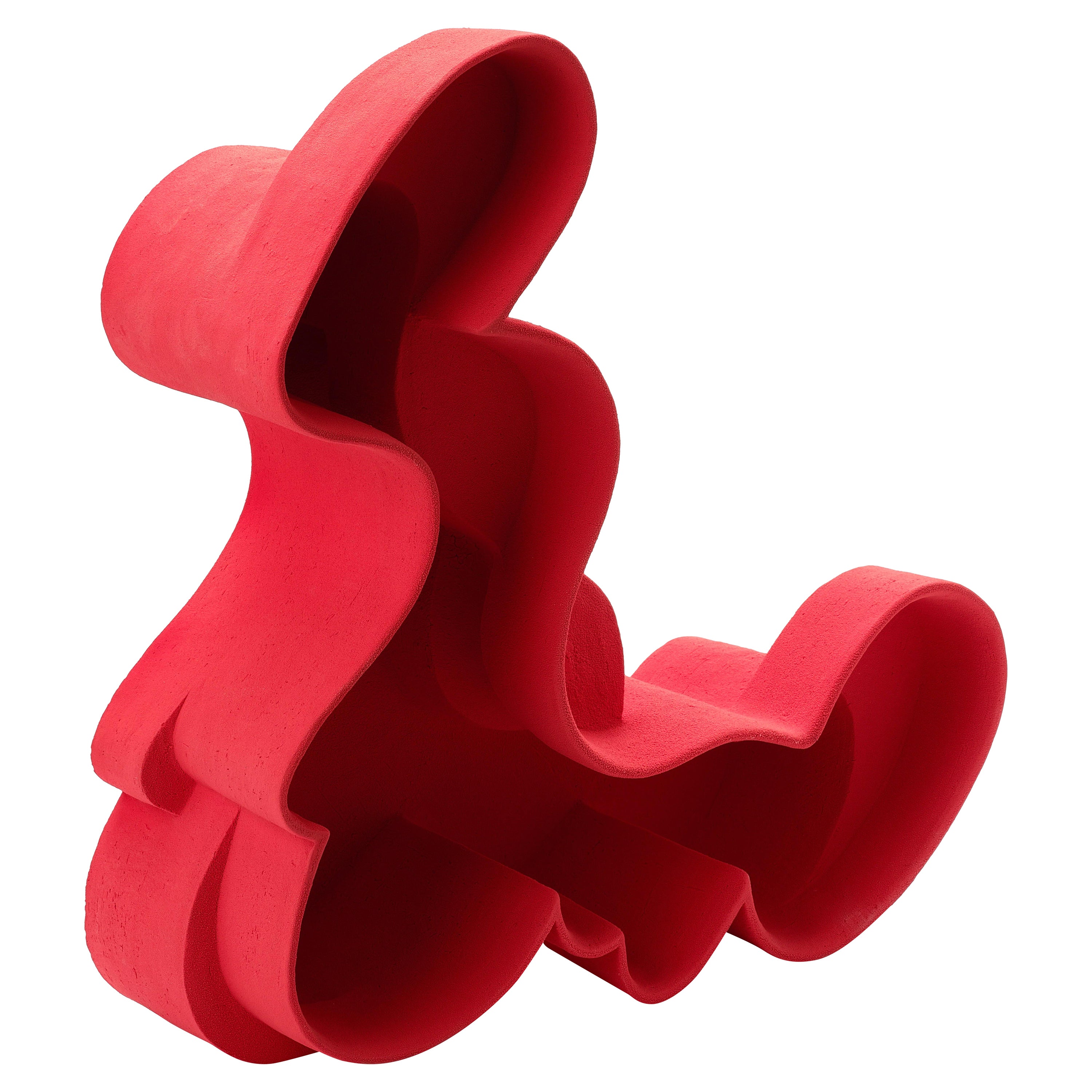 Oscillation Dekoratives Objekt aus rot glasierter Keramik von Ain Choi im Angebot