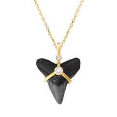 Oscuro Shark Tooth 14k Gold Diamond Necklace