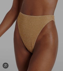 Oséree Lumière bikini in brown/gold glitter high-waisted, gives vintage vibe!