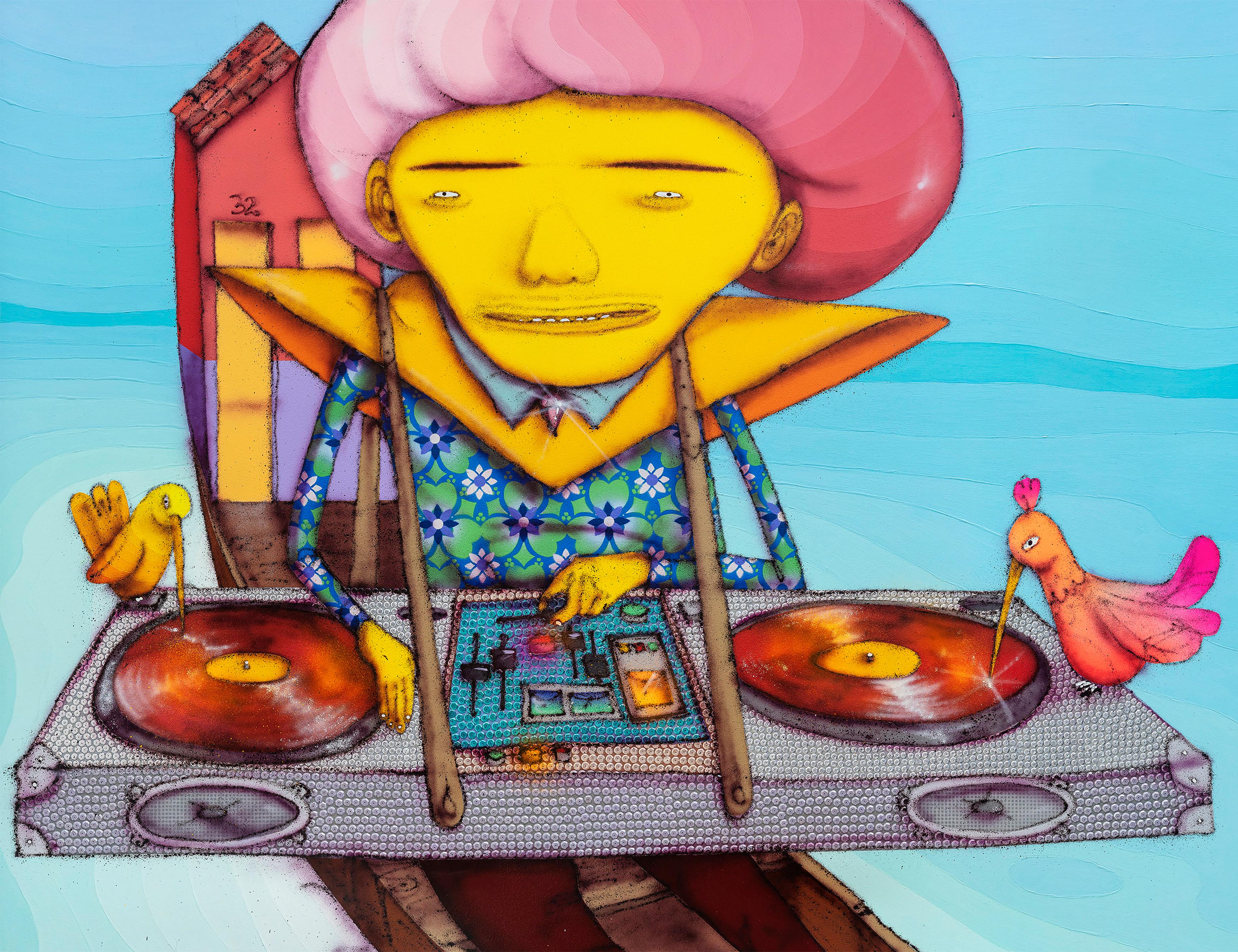 Lascia che la musica suoni - Figurative Painting Blu di OSGEMEOS